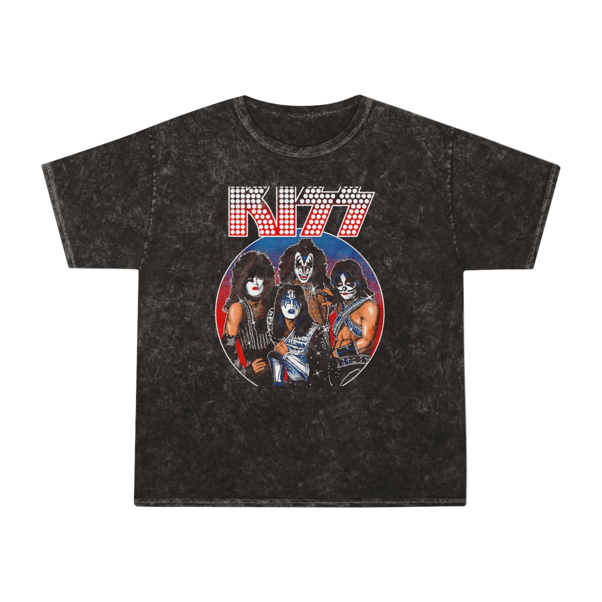 Rock Mineral Wash Tee - Kiss Graphic Shirt
