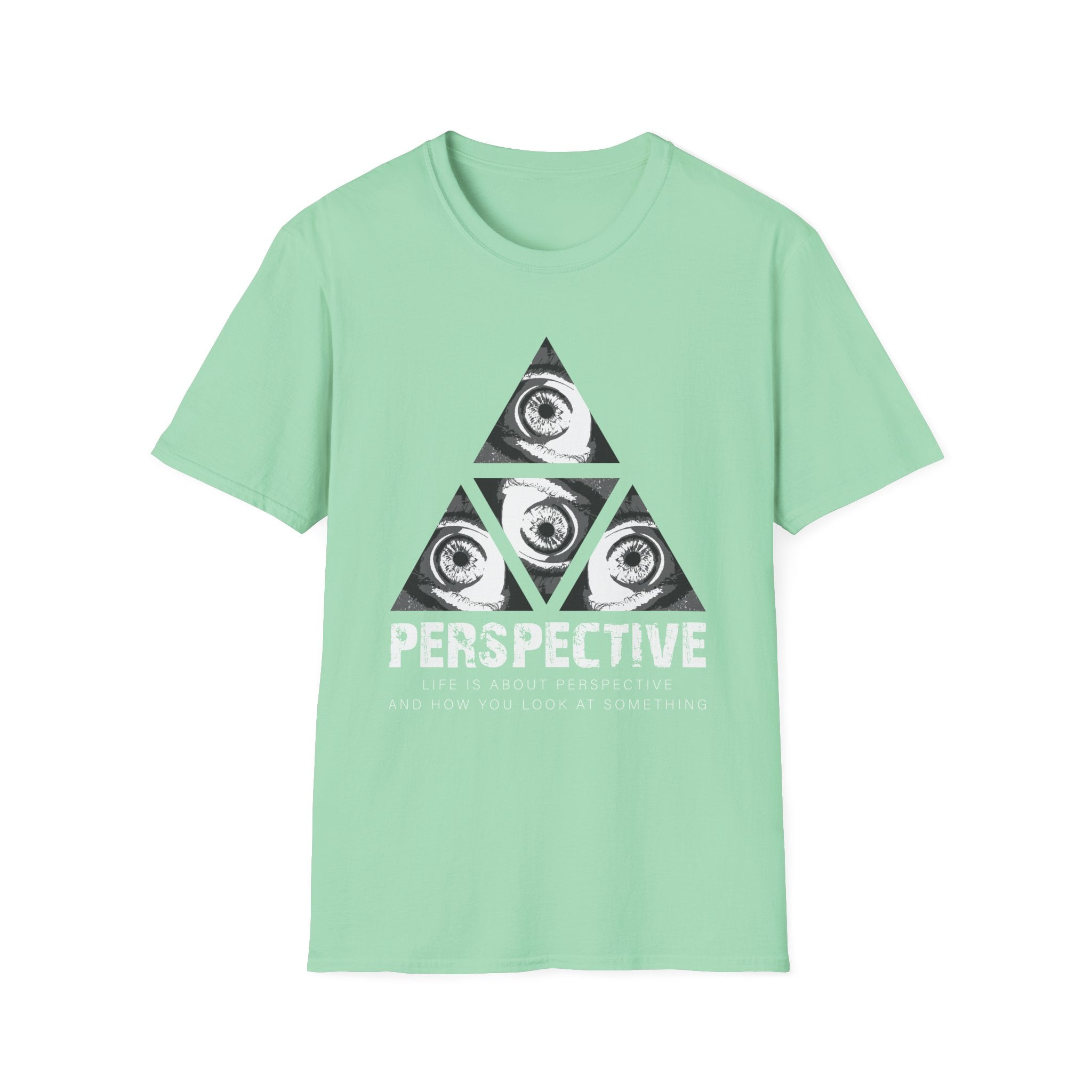 Surreal Womens Graphic Tee - Grayscale Eyes Triangle