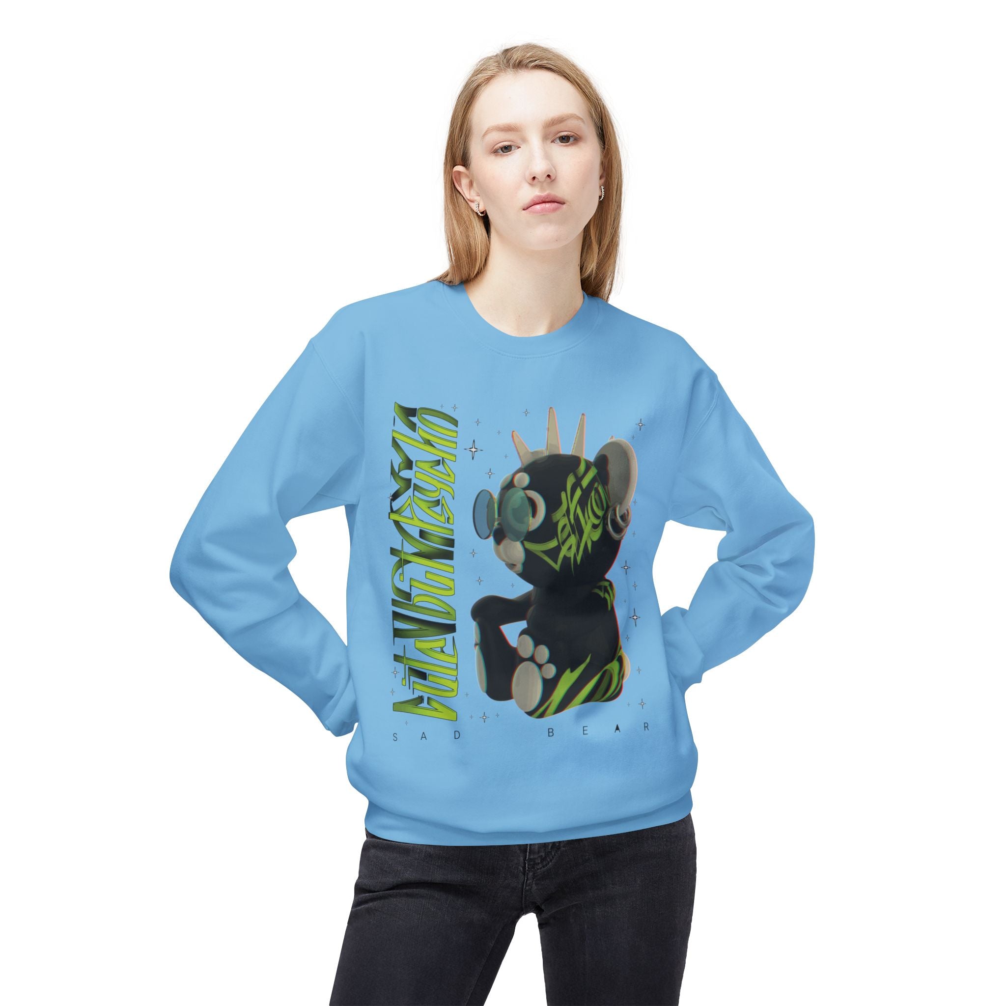 Sad Bear Sweatshirt - Punk 3D Graffiti