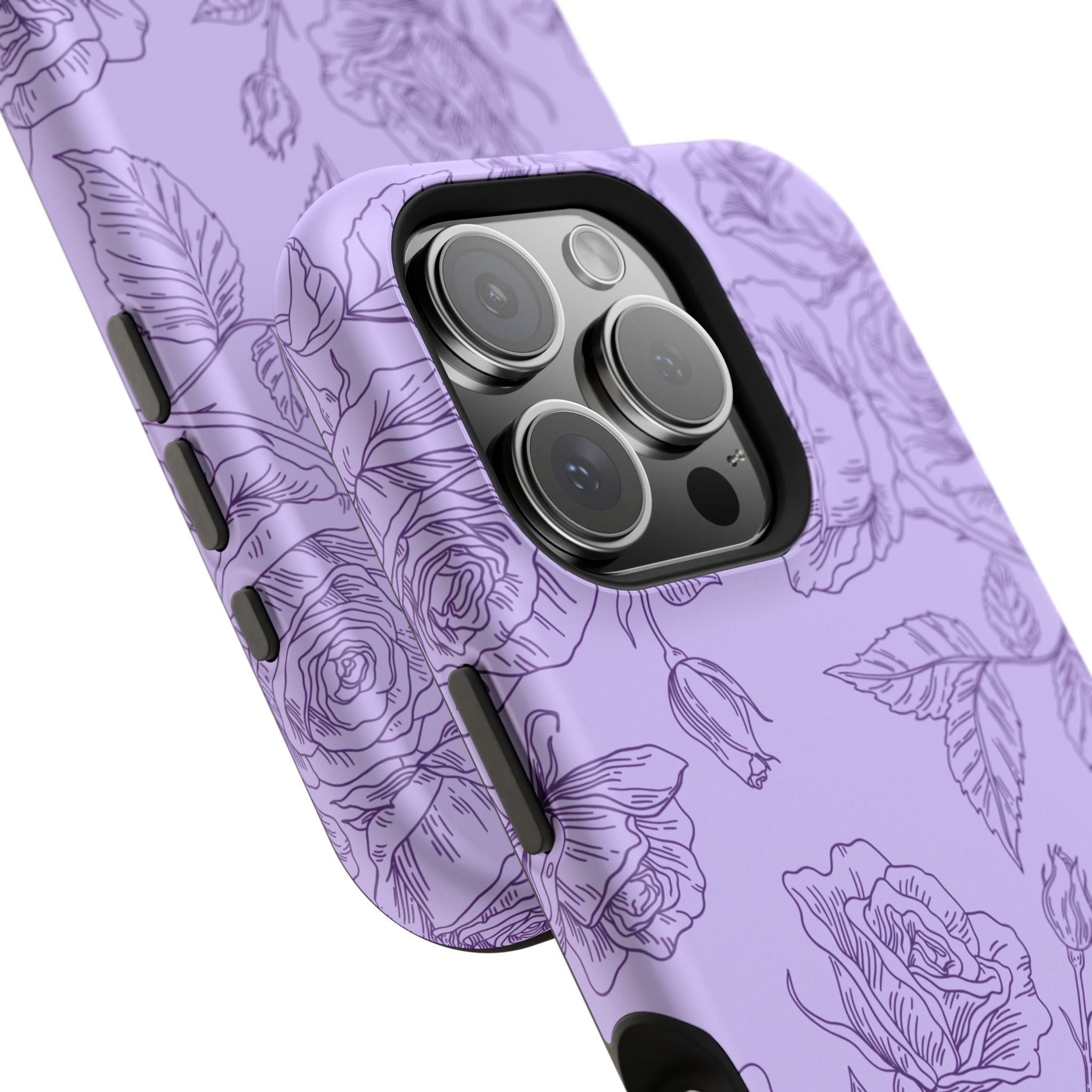 Floral Case iPhone 16 - Purple Line Art Case