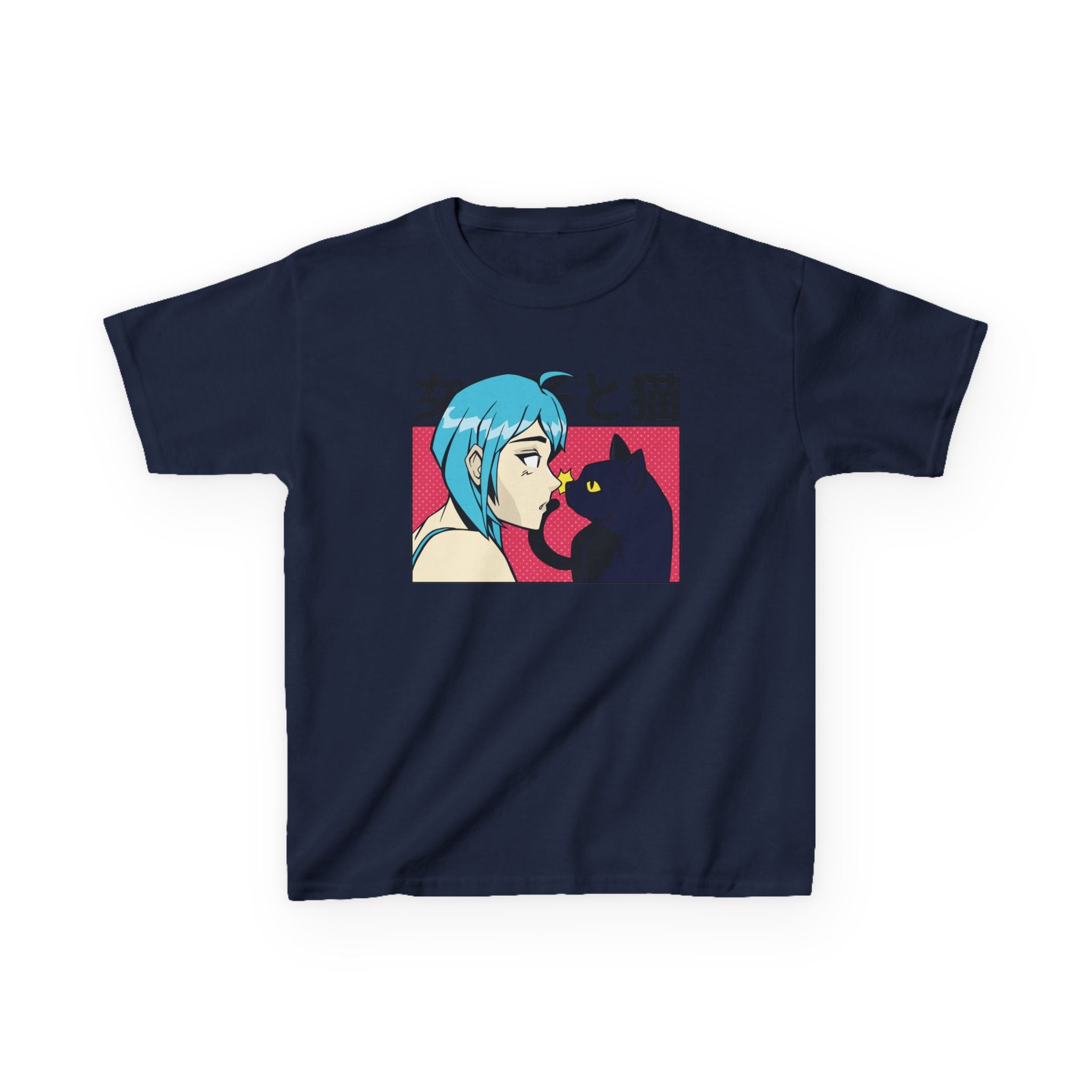 Anime Kids Shirt - Playful Cat Tee