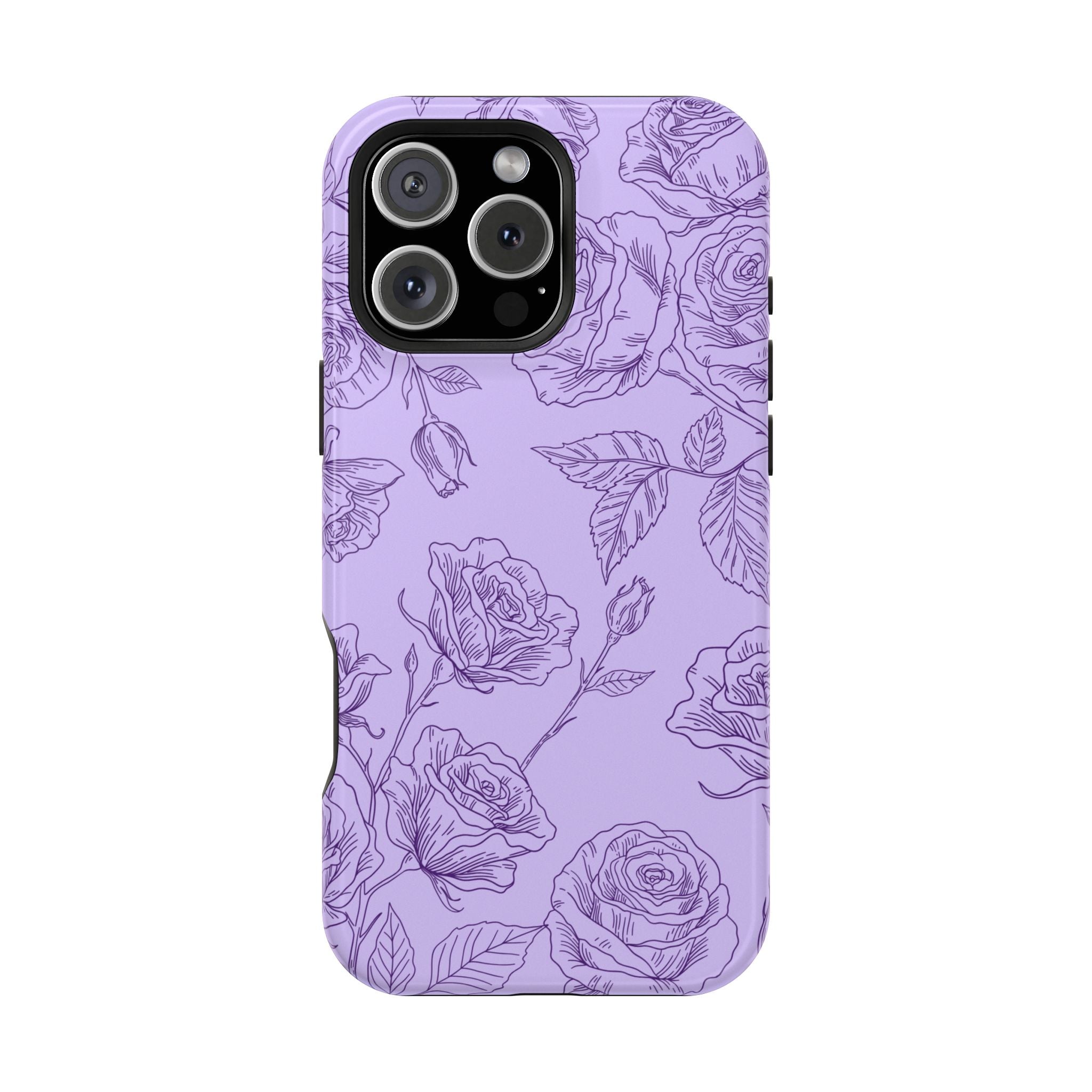 Floral Case iPhone 16 - Purple Line Art Case