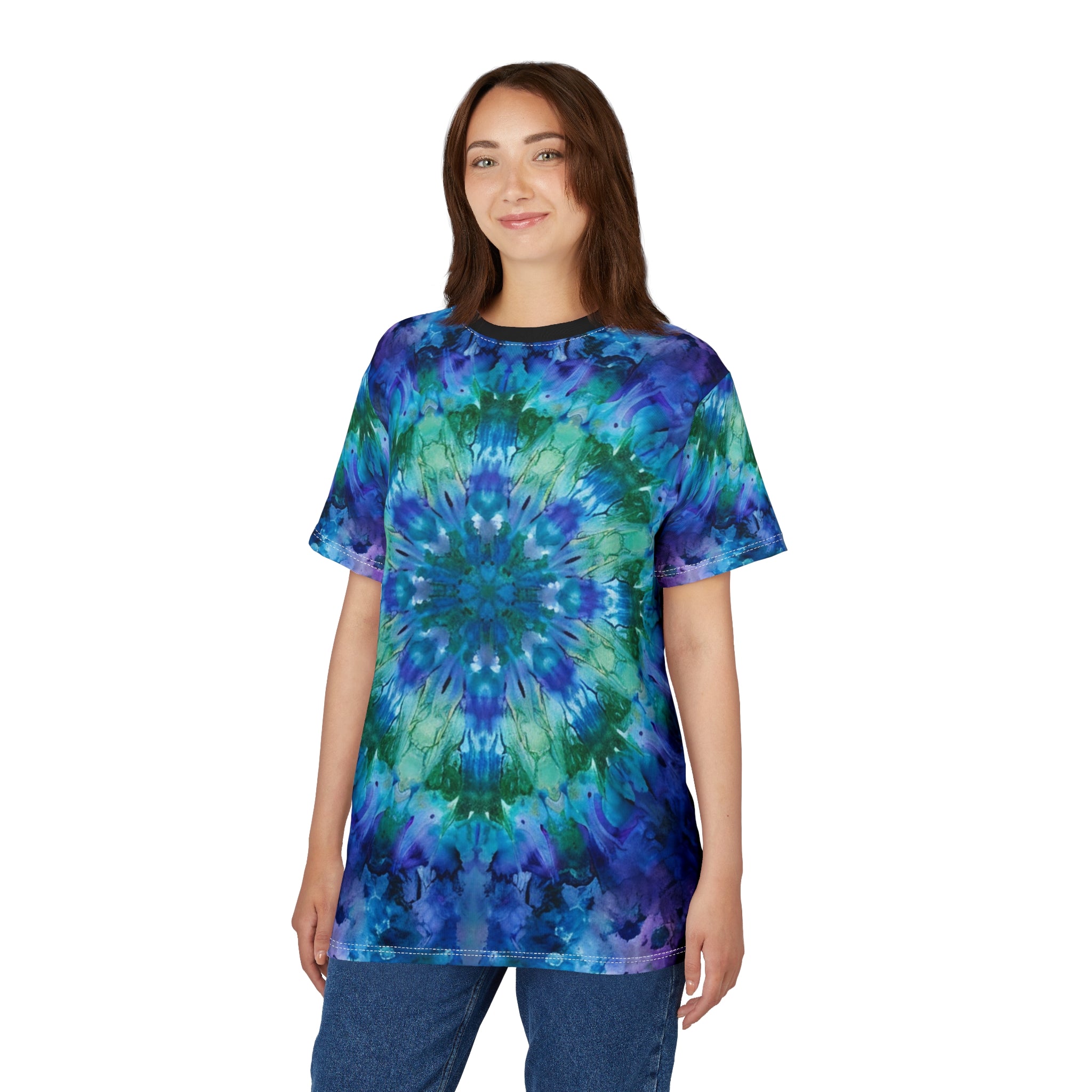 Psychedelic Mandala Tee - Unisex Cut & Sew T-Shirt