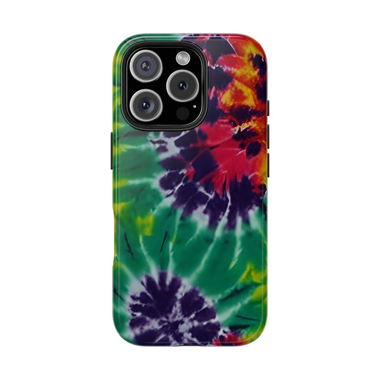 Vibrant Swirl iPhone 16 Case – Retro Boho Psychedelic Pattern