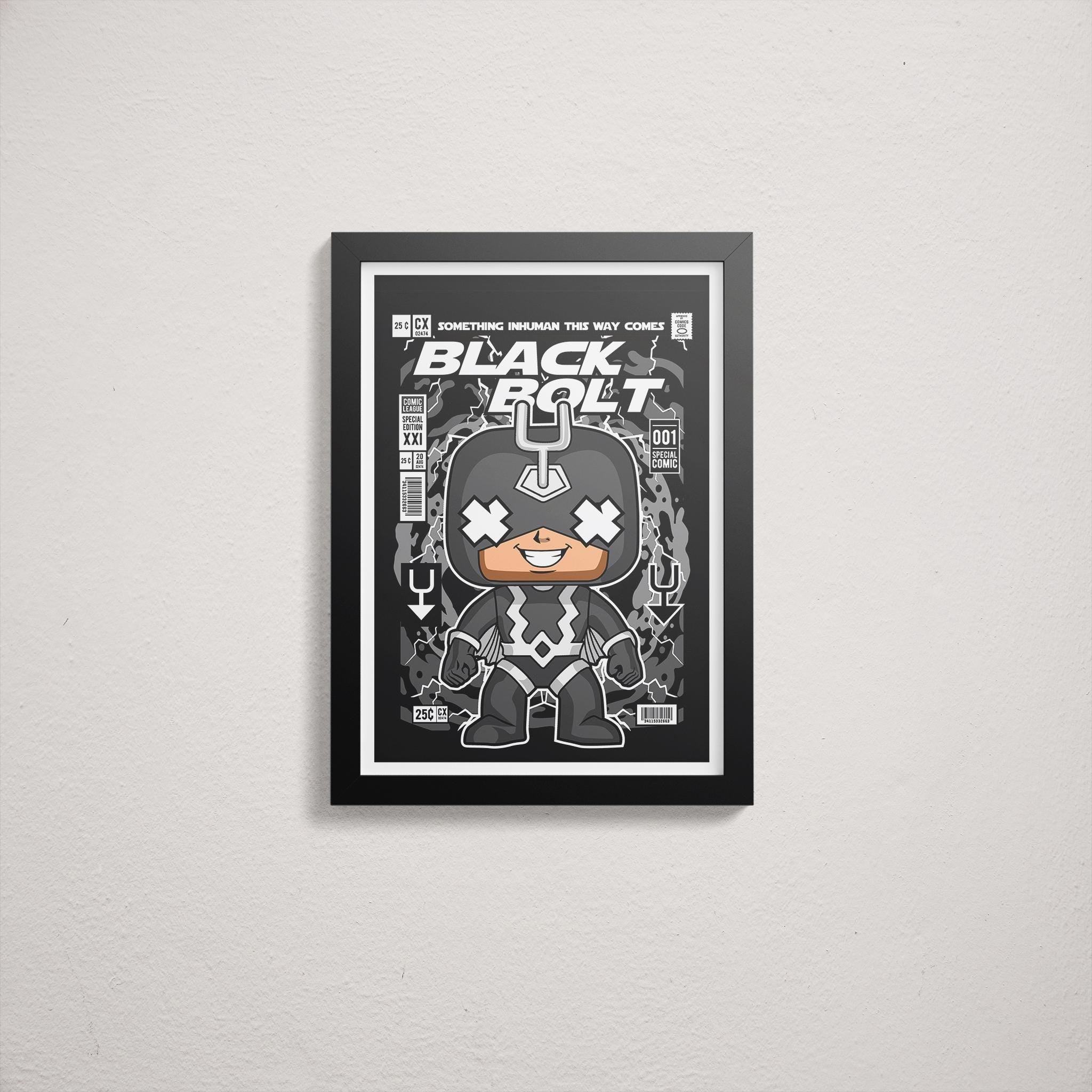 Framed Poster - Black Bolt Parody Comic Cover