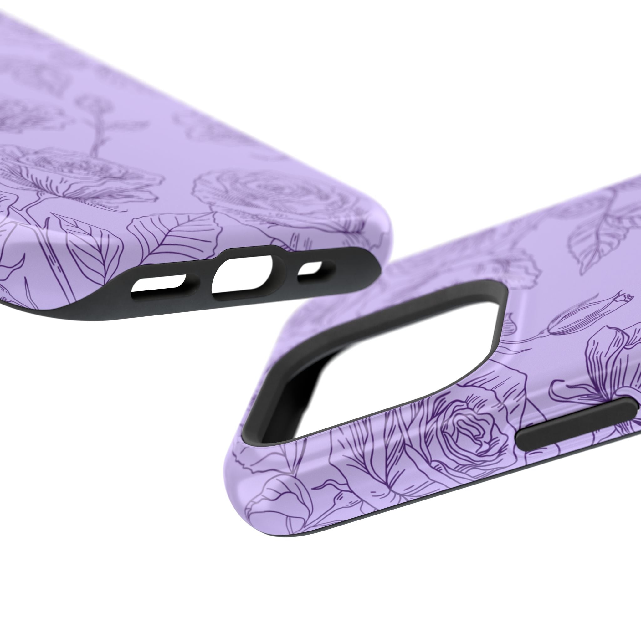 Floral Case iPhone 16 - Purple Line Art Case