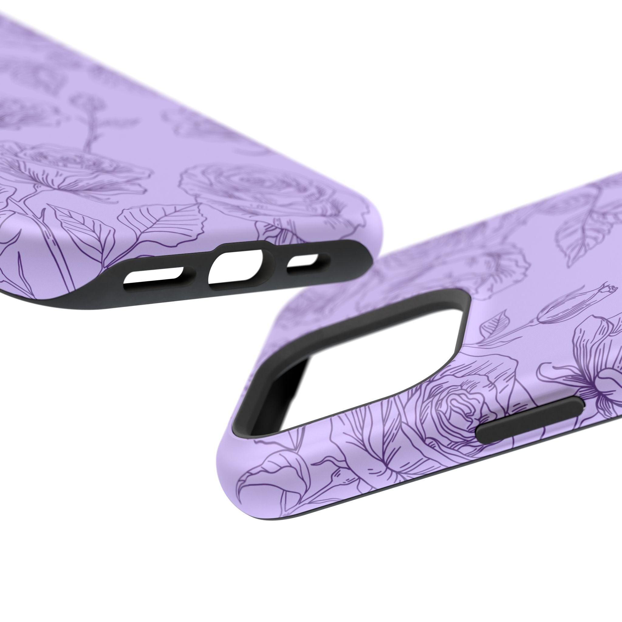 Floral Case iPhone 16 - Purple Line Art Case