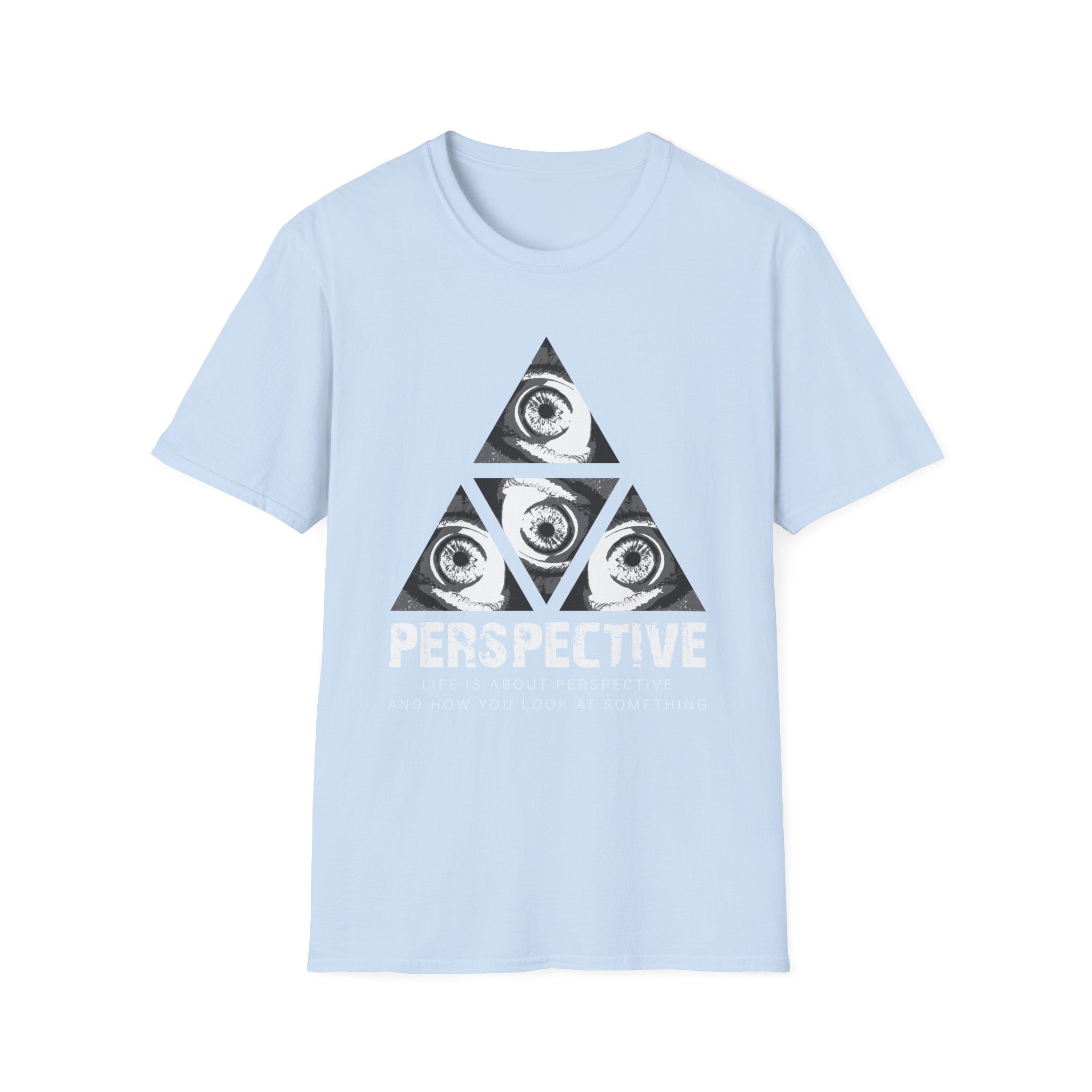 Surreal Womens Graphic Tee - Grayscale Eyes Triangle