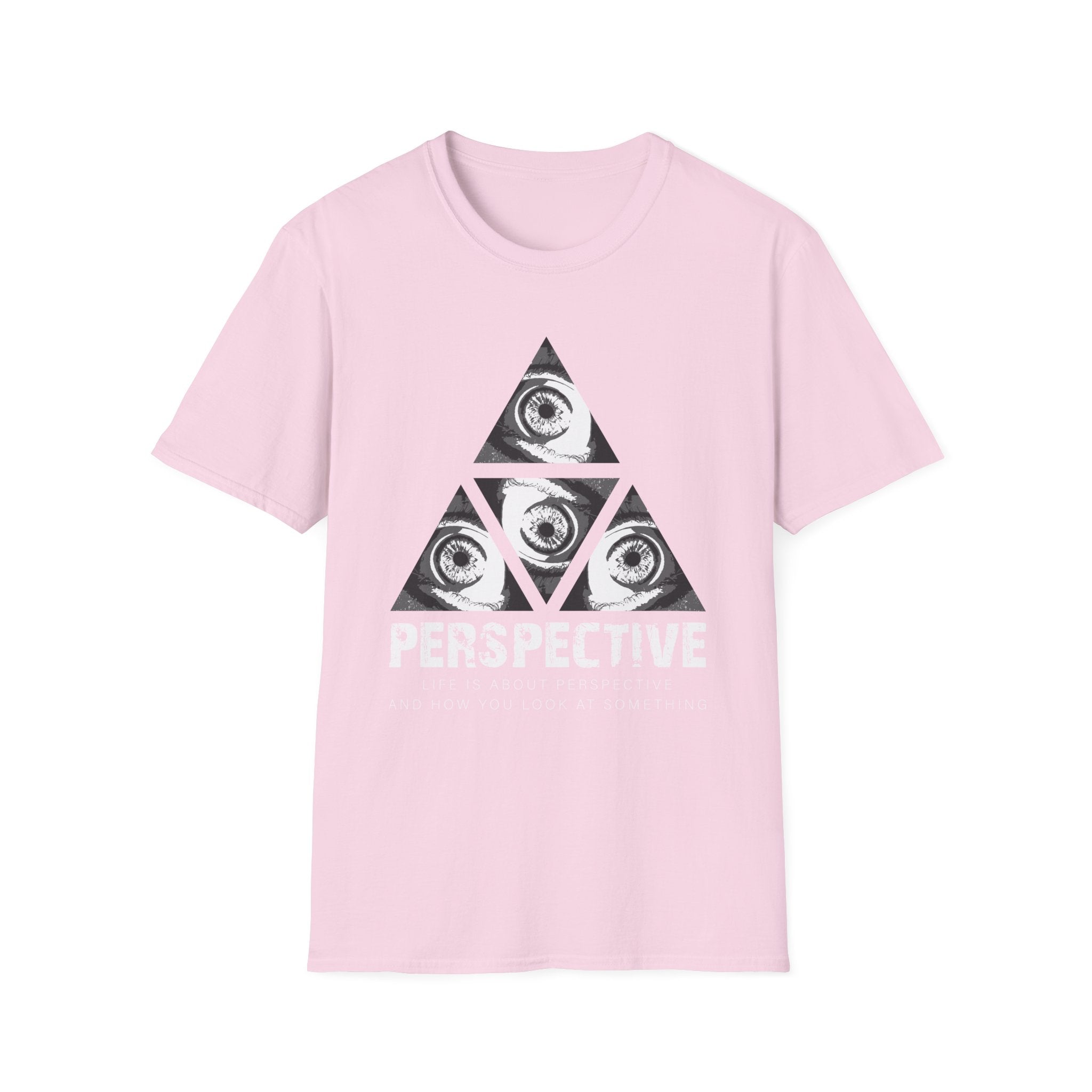 Surreal Womens Graphic Tee - Grayscale Eyes Triangle