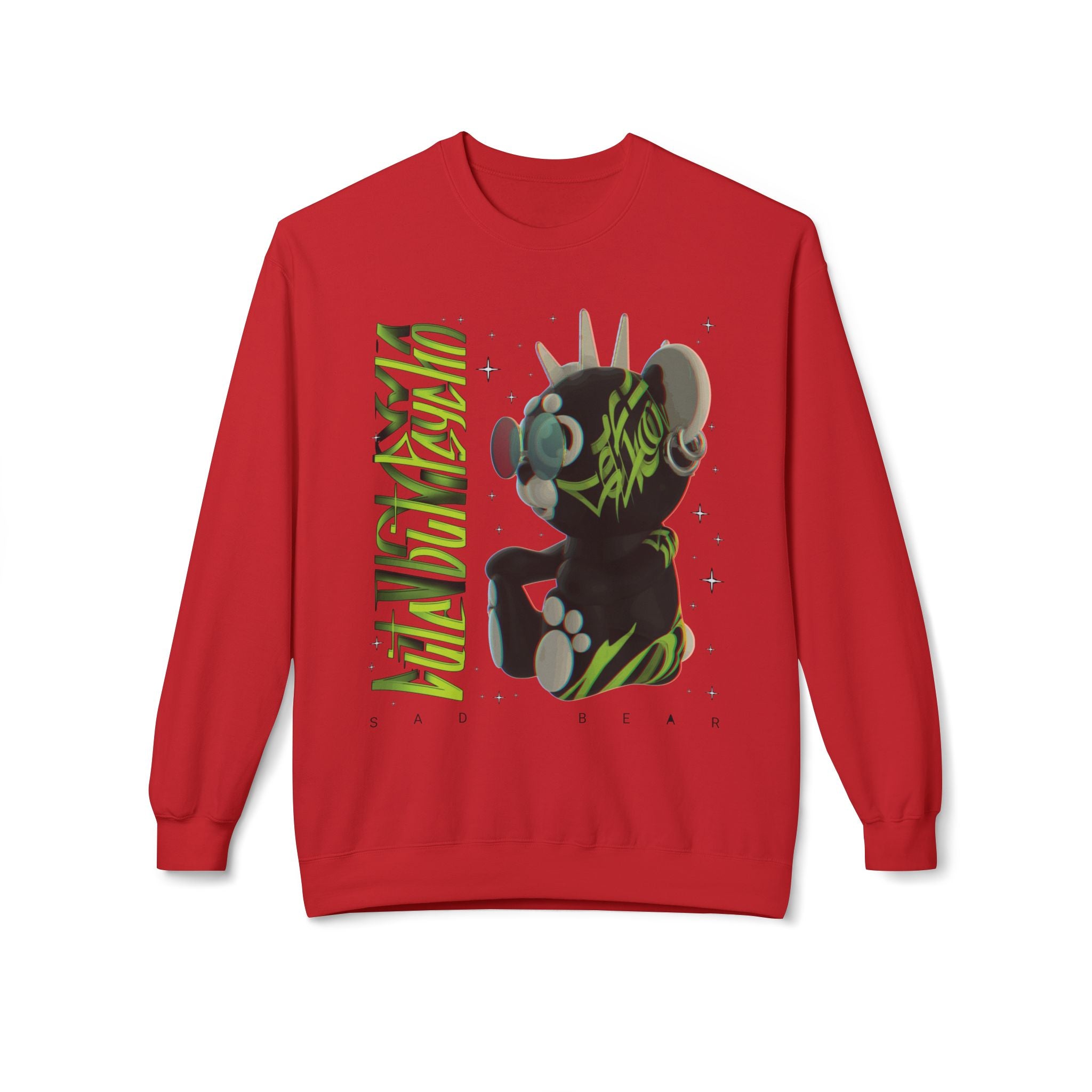 Sad Bear Sweatshirt - Punk 3D Graffiti
