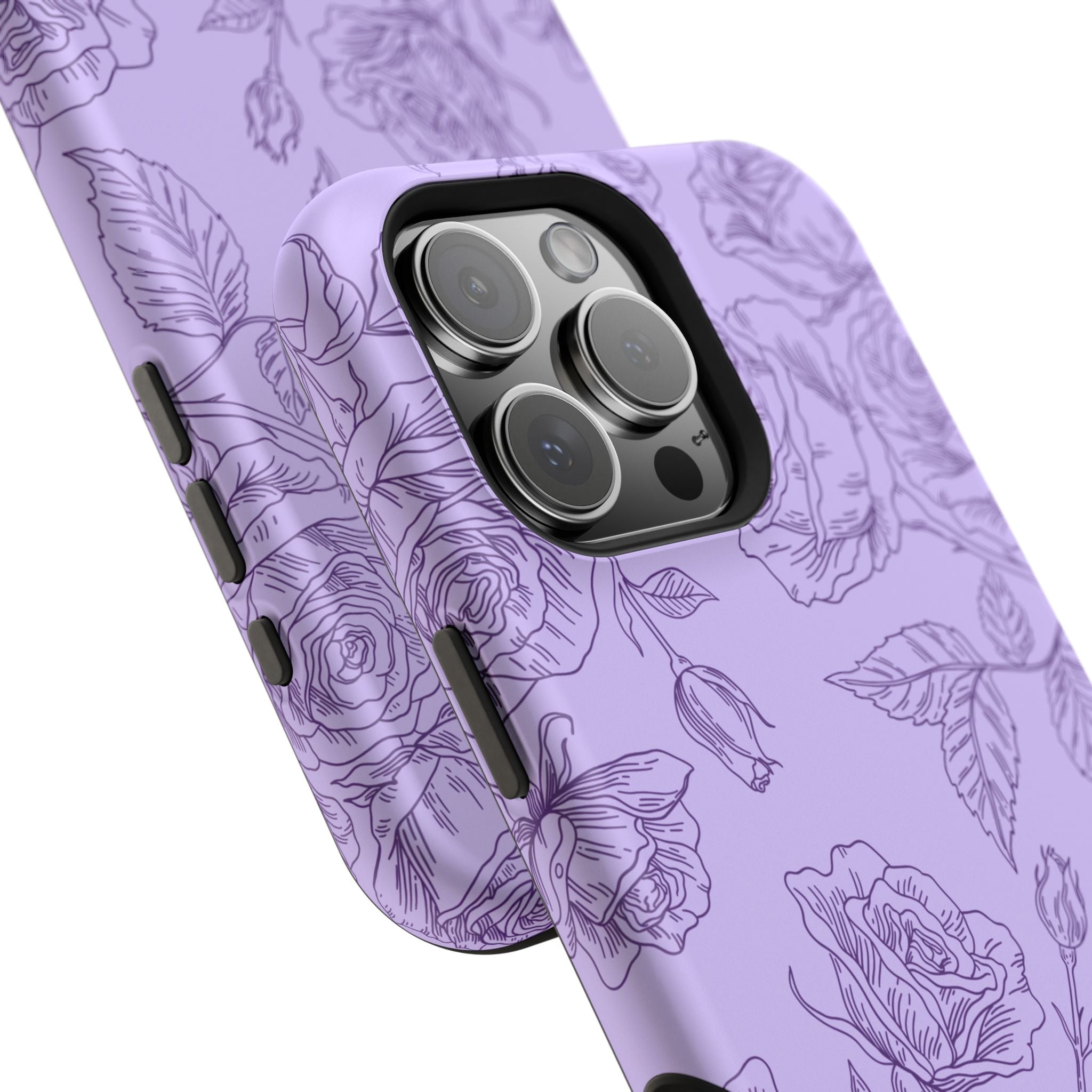 Floral Case iPhone 16 - Purple Line Art Case