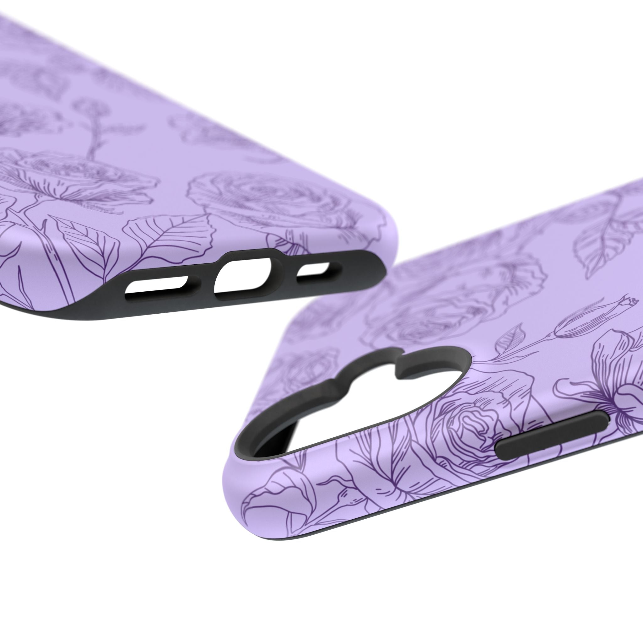 Floral Case iPhone 16 - Purple Line Art Case