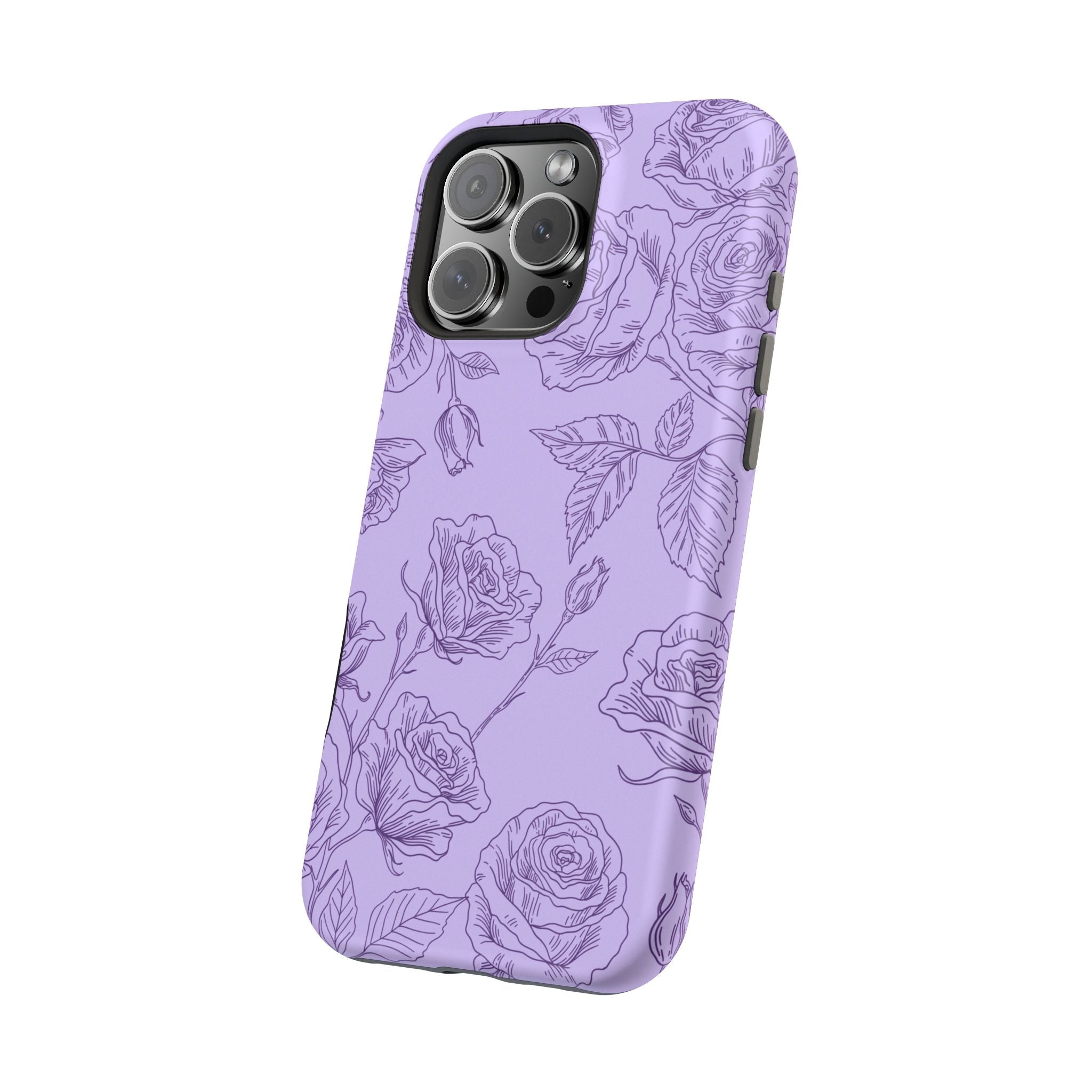 Floral Case iPhone 16 - Purple Line Art Case