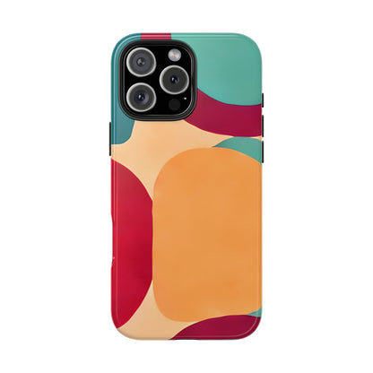 Retro Abstract Tile iPhone 16 Case – Mid-Century Modern Geometric Design for iPhone 16, 16 Pro, 16 Pro Max & 16 Plus