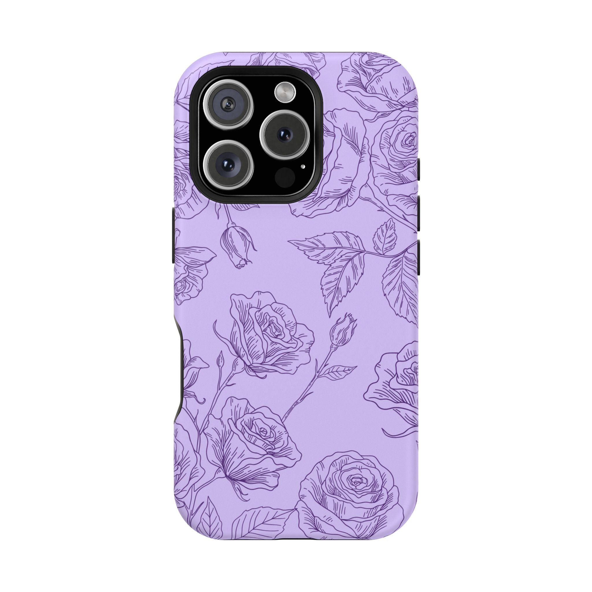 Floral Case iPhone 16 - Purple Line Art Case