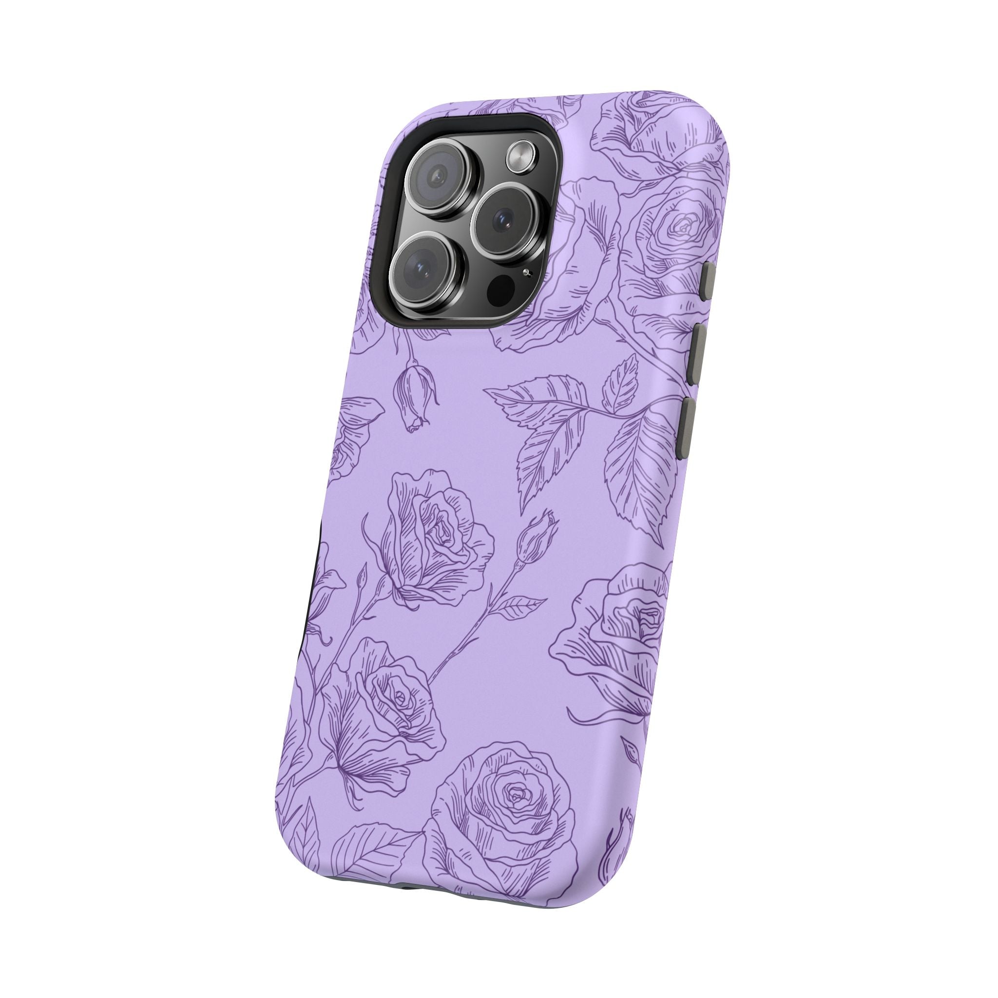 Floral Case iPhone 16 - Purple Line Art Case
