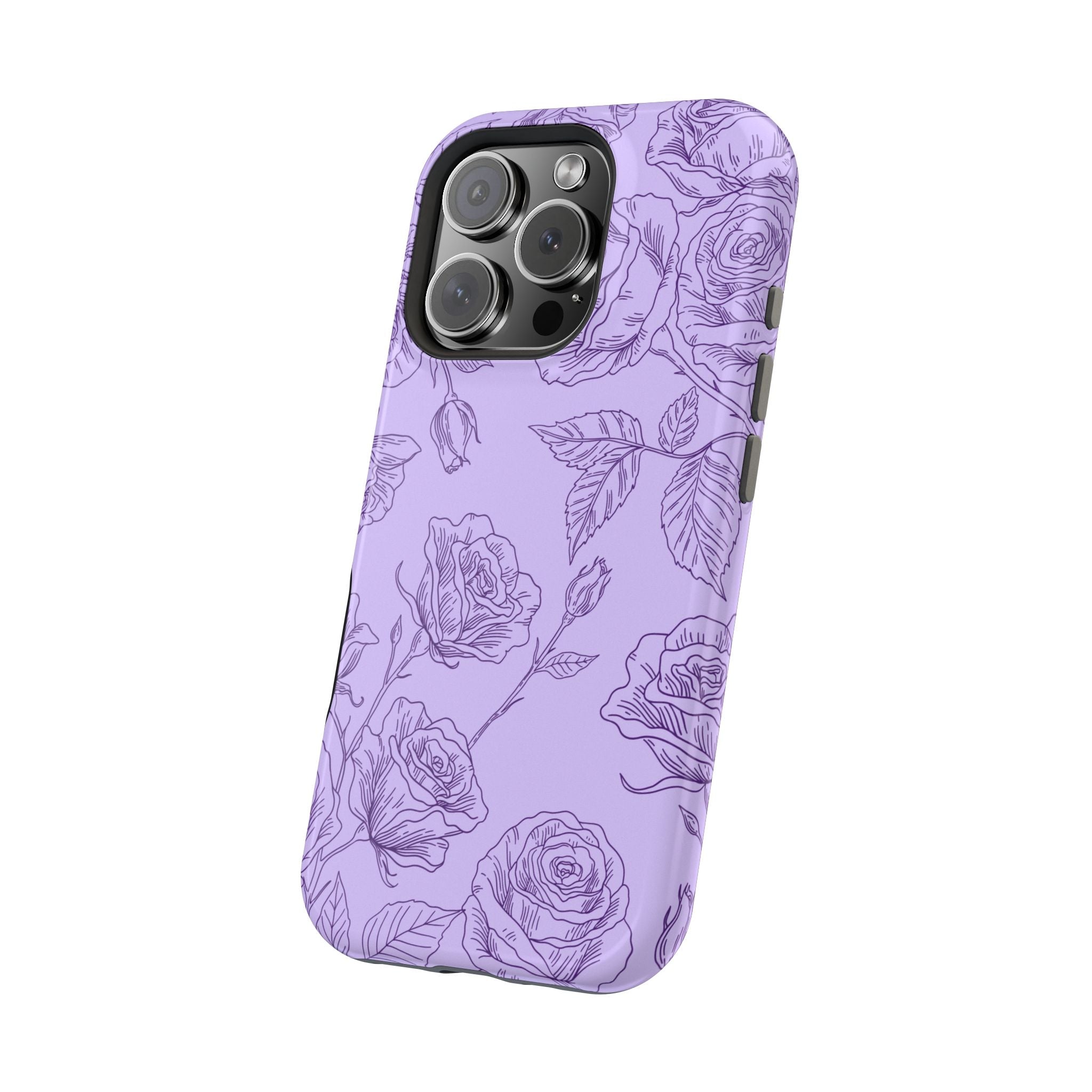 Floral Case iPhone 16 - Purple Line Art Case