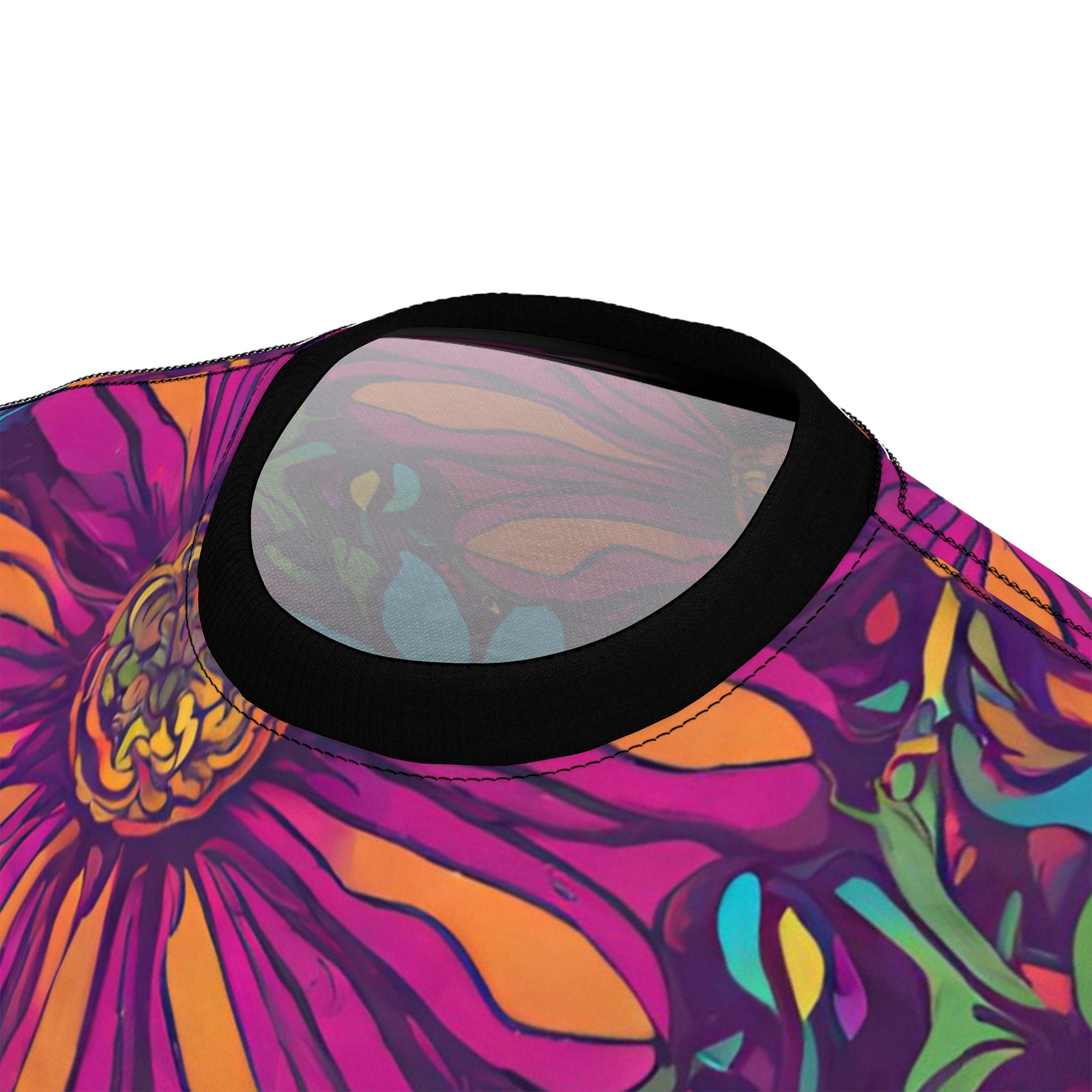 Psychedelic Flowers Tee - Unisex Cut & Sew T-Shirt