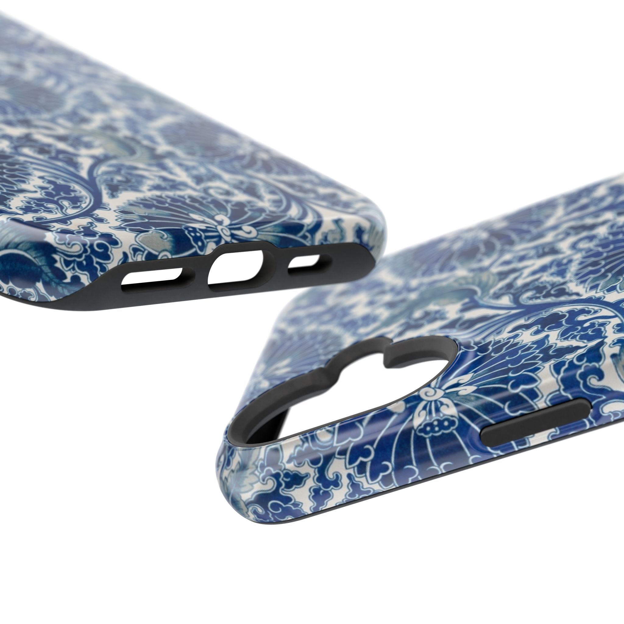 Traditional Magnetic Case - Blue Floral iPhone