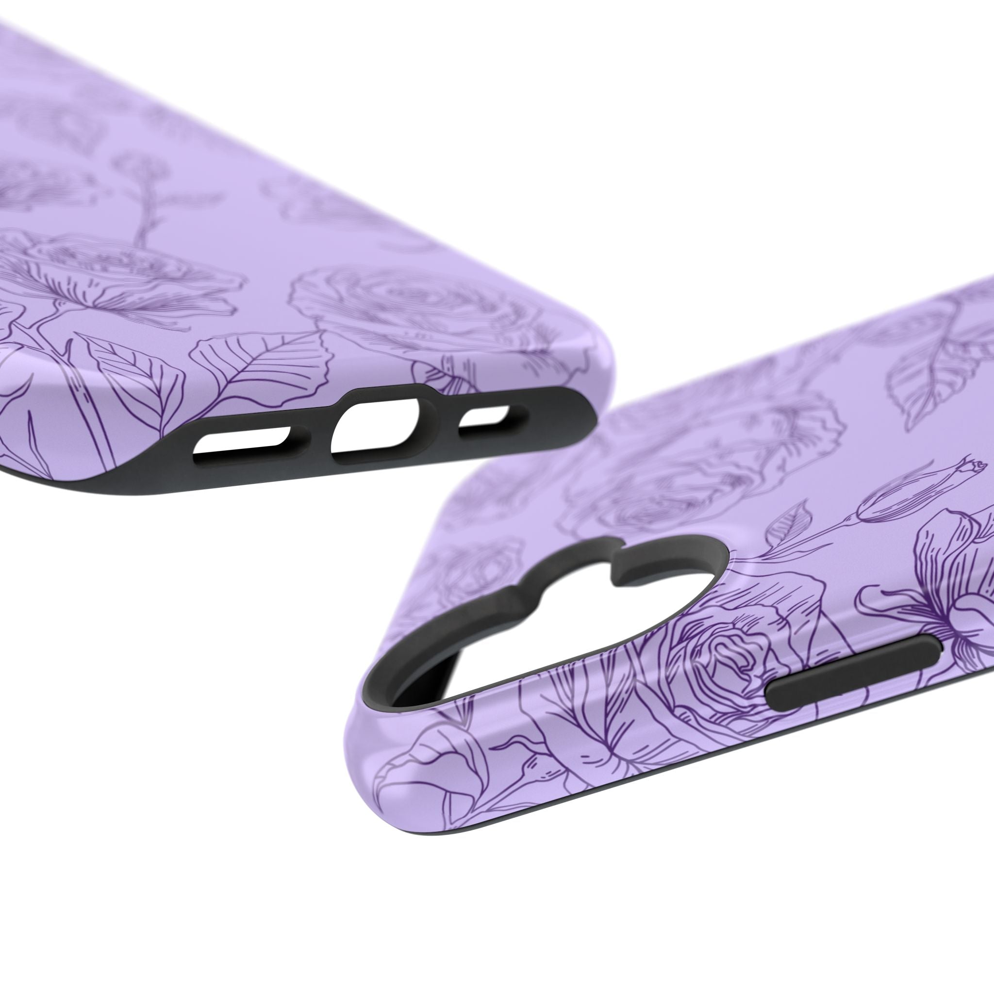 Floral Case iPhone 16 - Purple Line Art Case