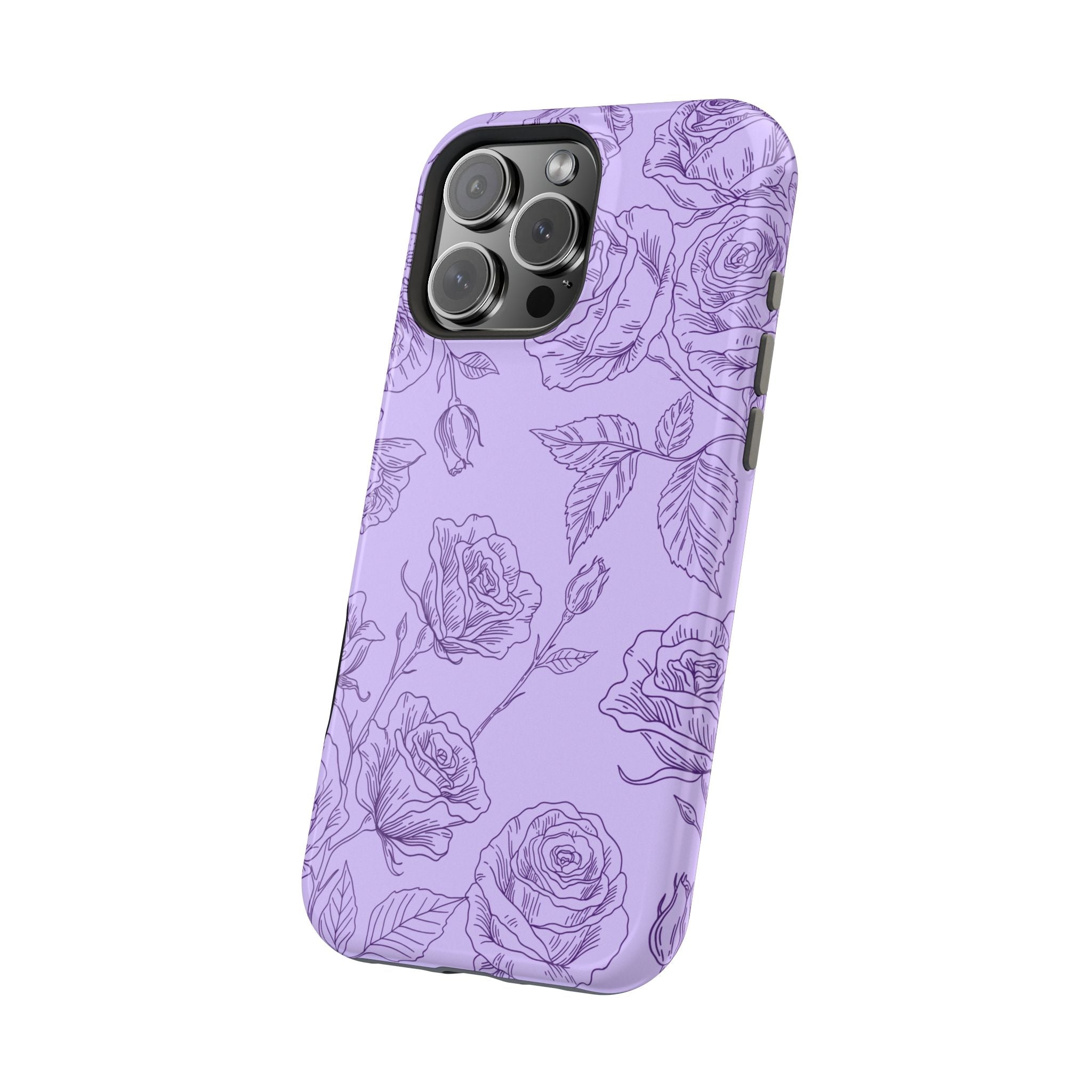 Floral Case iPhone 16 - Purple Line Art Case