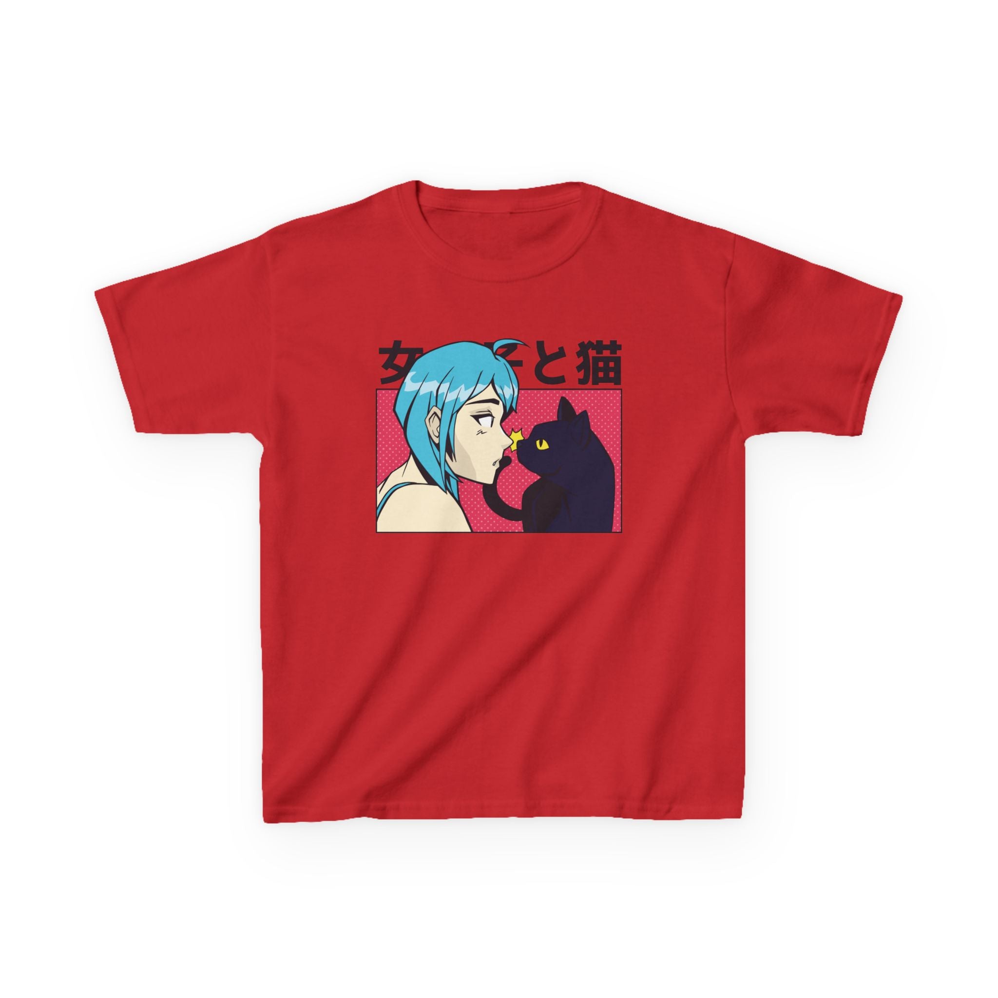 Anime Kids Shirt - Playful Cat Tee