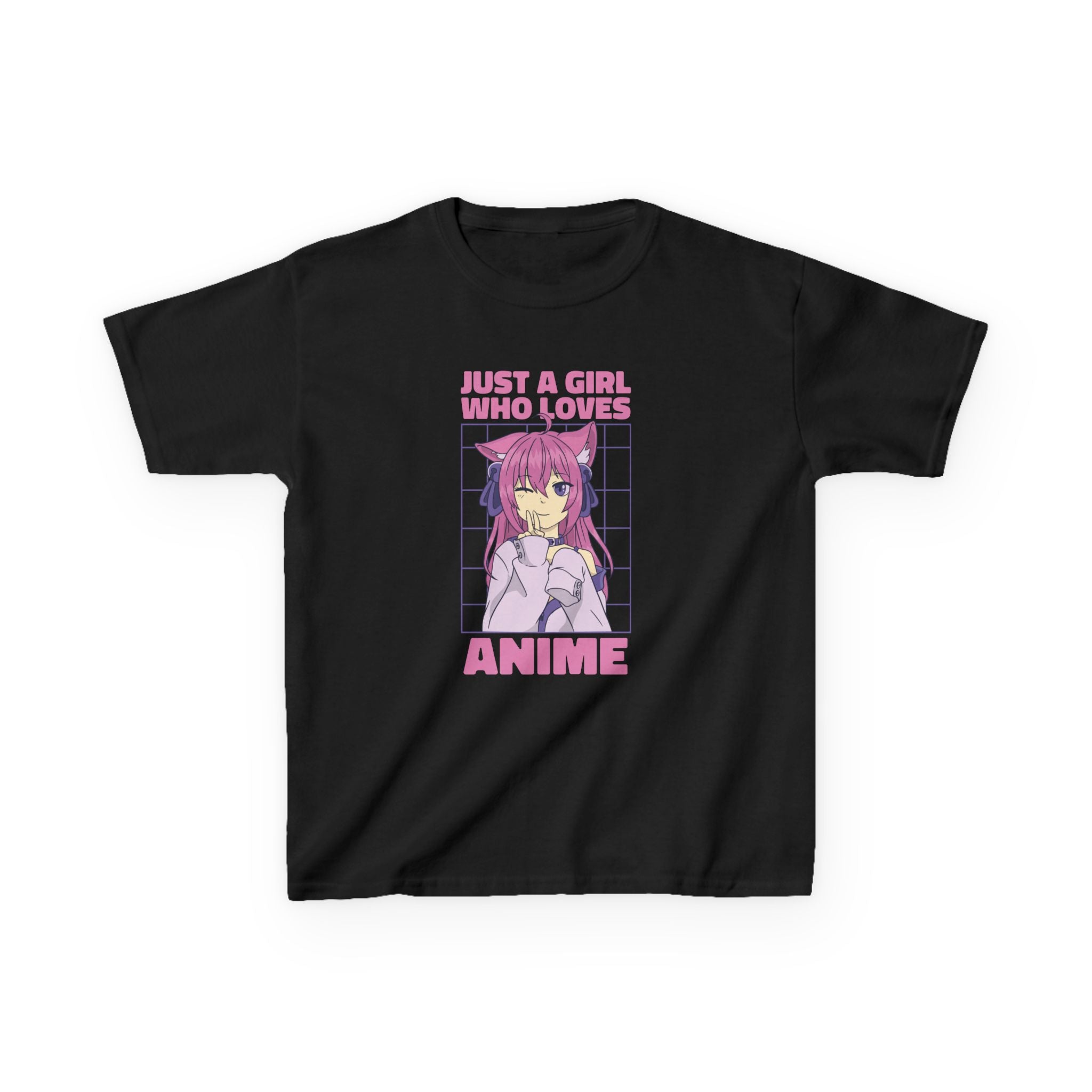 Anime Kids Shirt - Playful Cat Tee