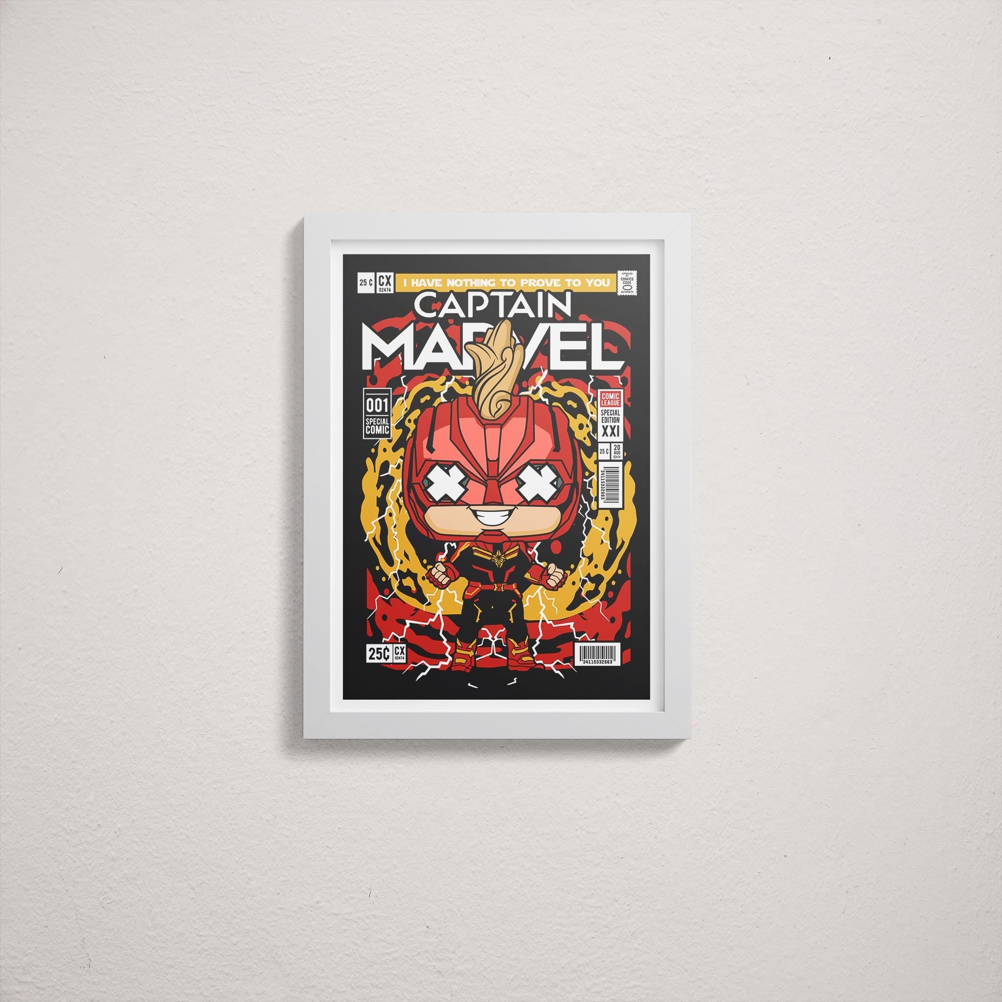 Framed Poster - Captain Marvel Parody Comic Art
