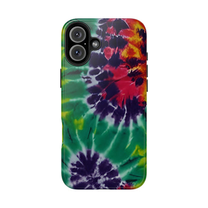 Vibrant Swirl iPhone 16 Case – Retro Boho Psychedelic Pattern