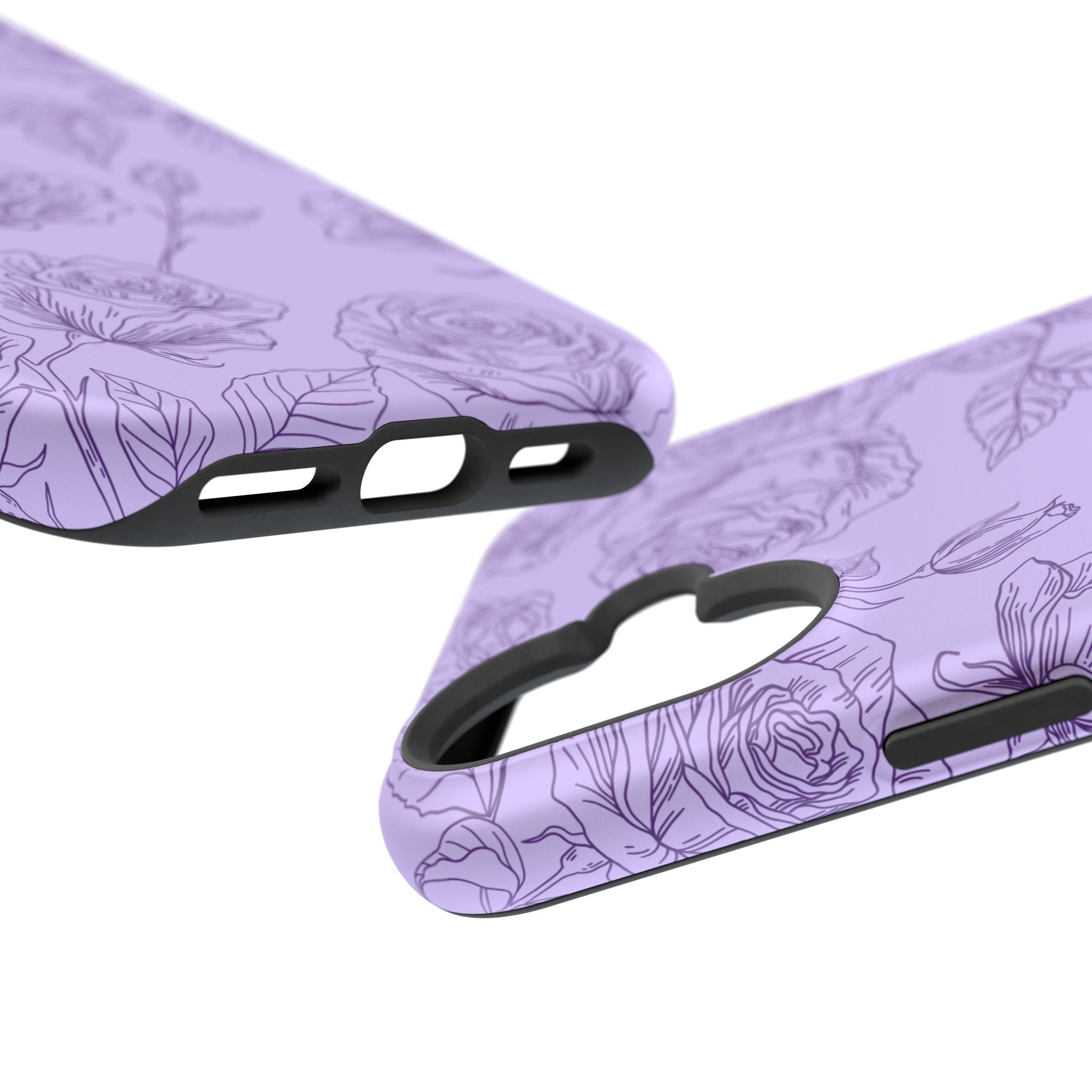 Floral Case iPhone 16 - Purple Line Art Case