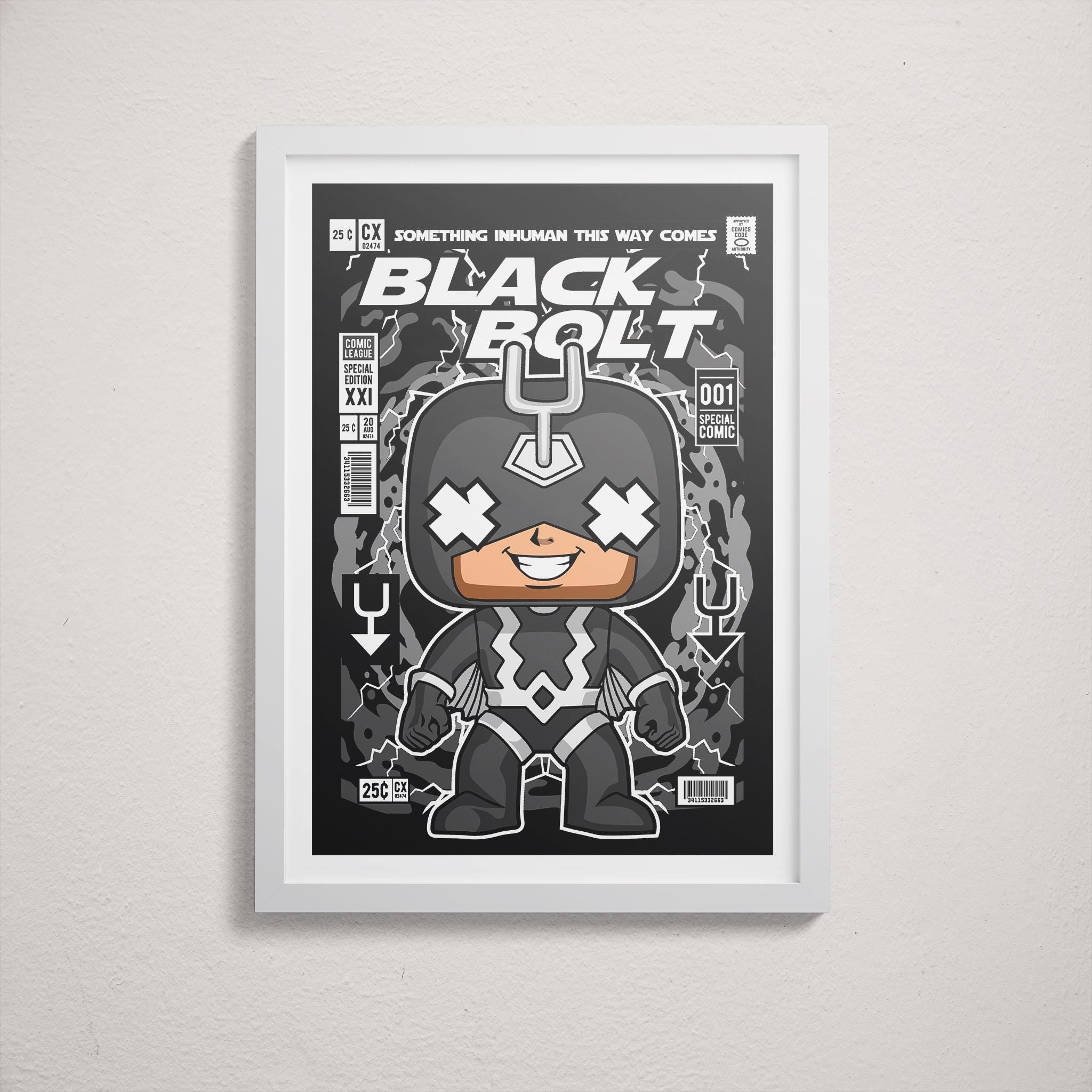 Framed Poster - Black Bolt Parody Comic Cover