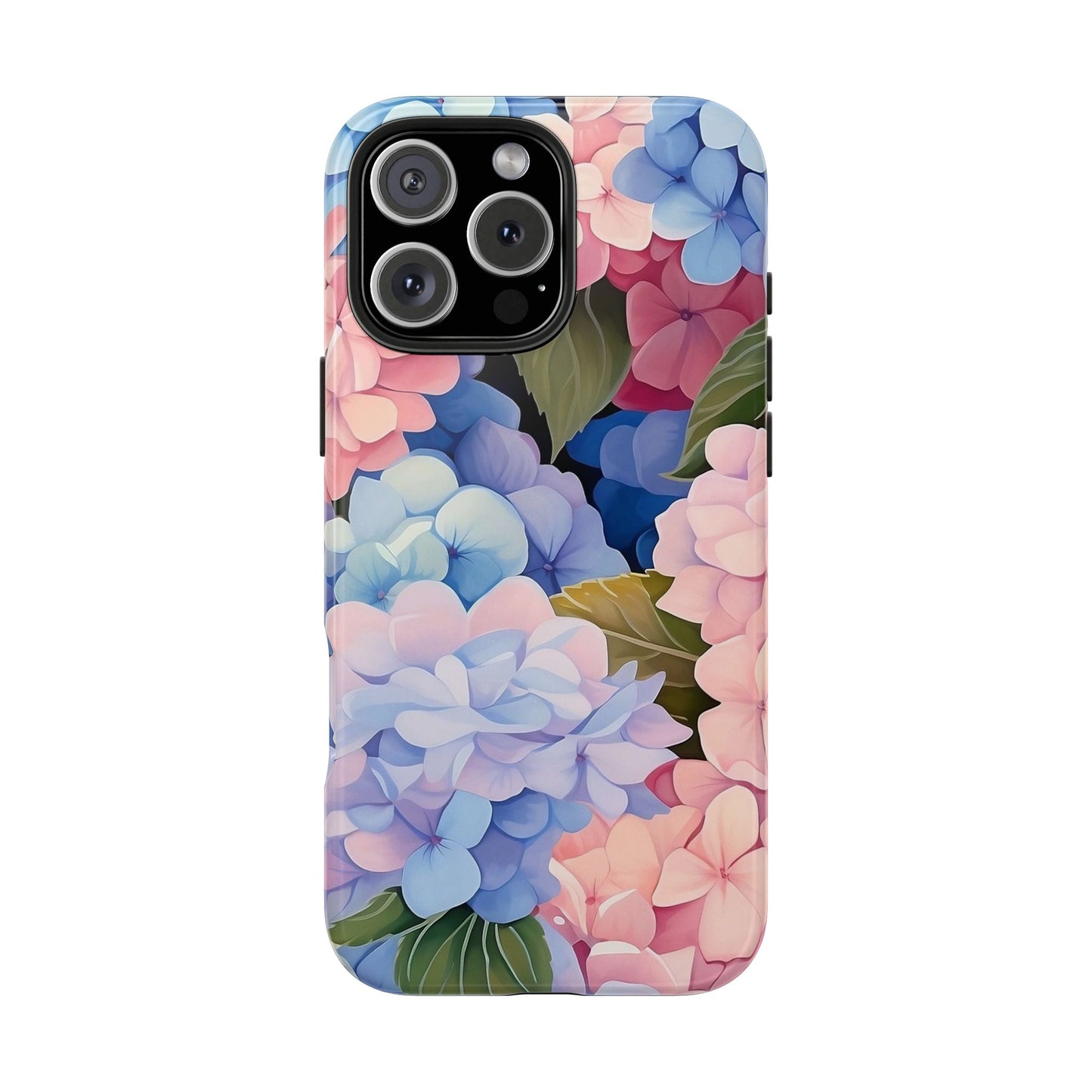 Hydrangea Floral iPhone 16 Case – Soft Pastel Botanical Design for iPhone 16, 16 Pro, 16 Pro Max & 16 Plus