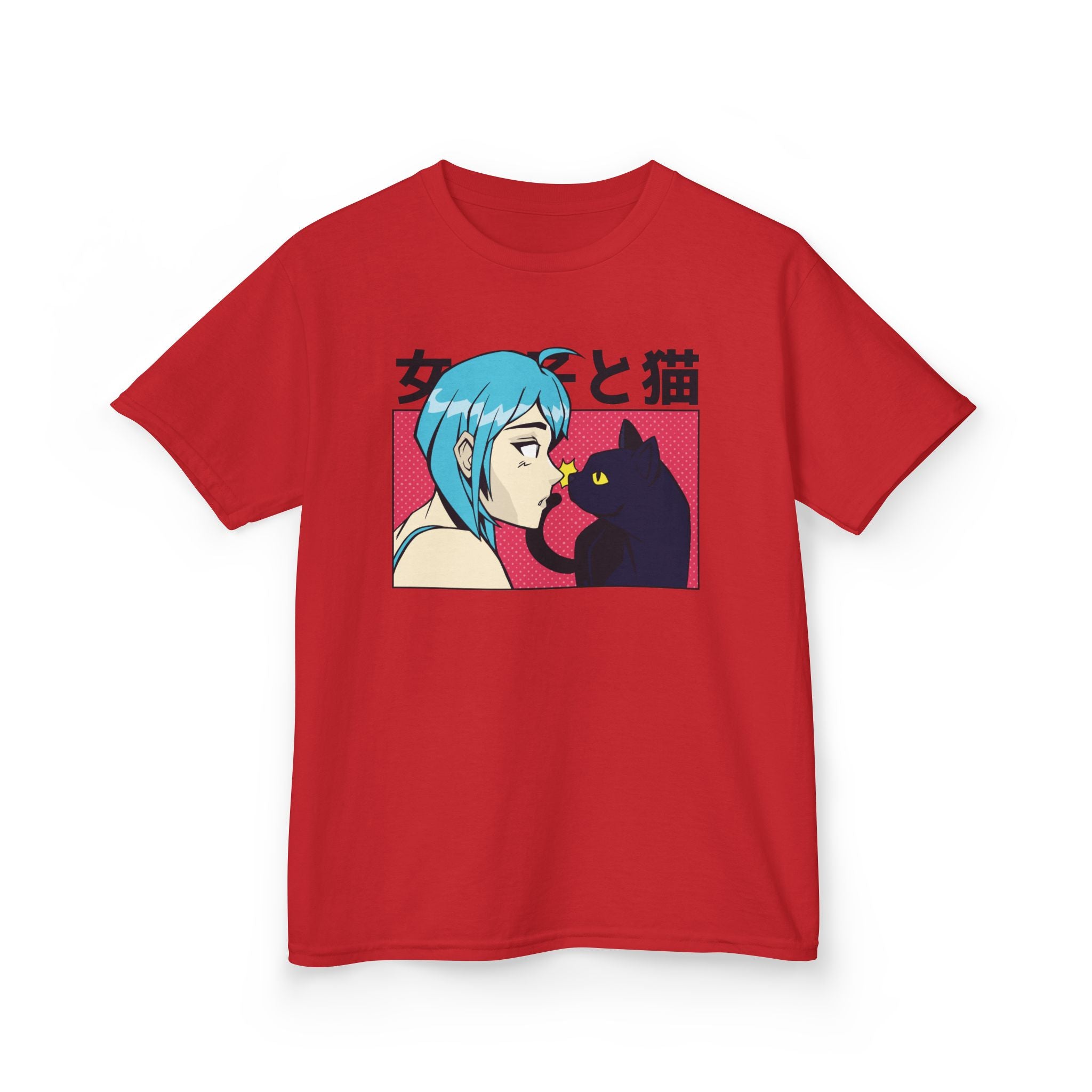 Anime Kids Shirt - Playful Cat Tee