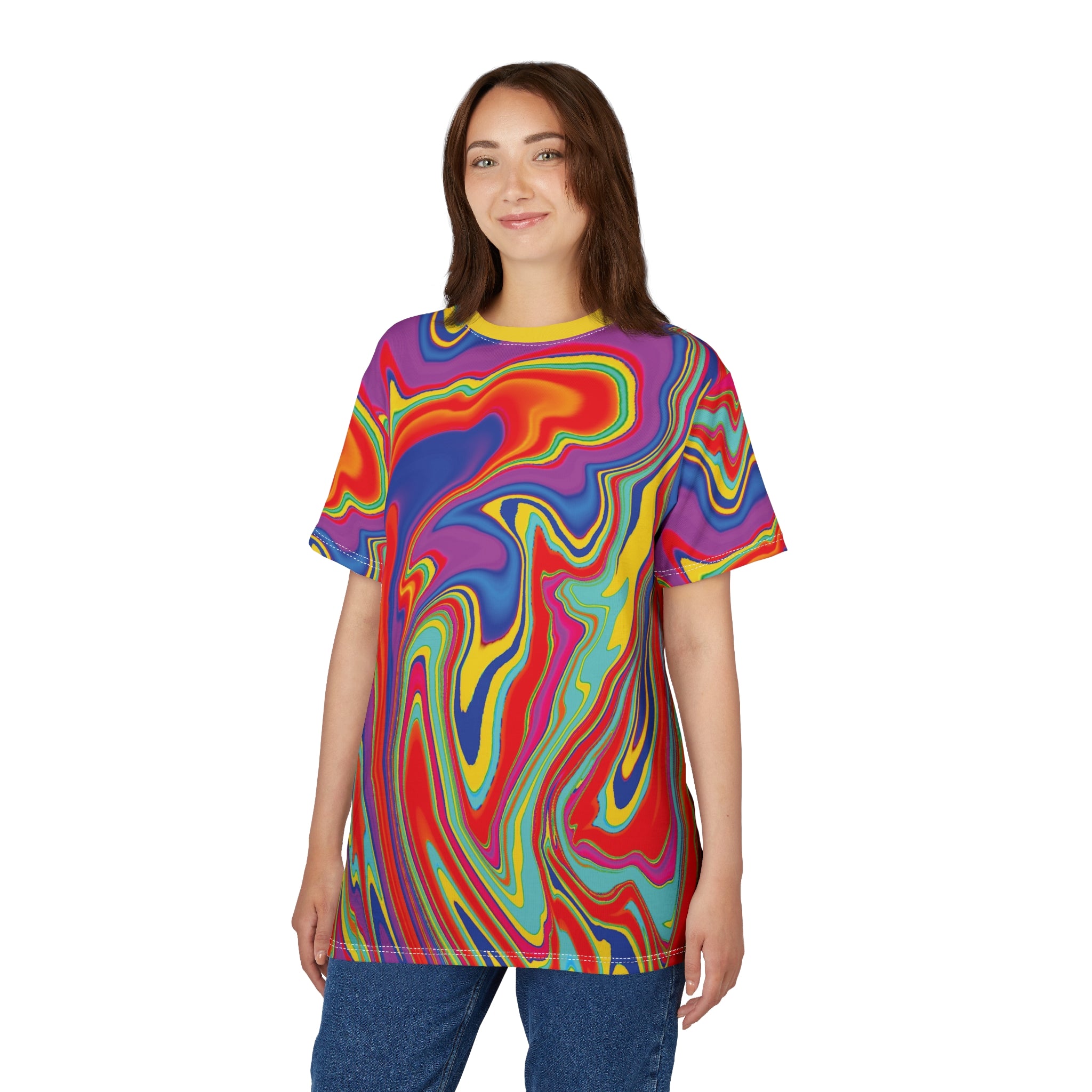 Marble Psychedelic Tee - Unisex Cut & Sew T-Shirt