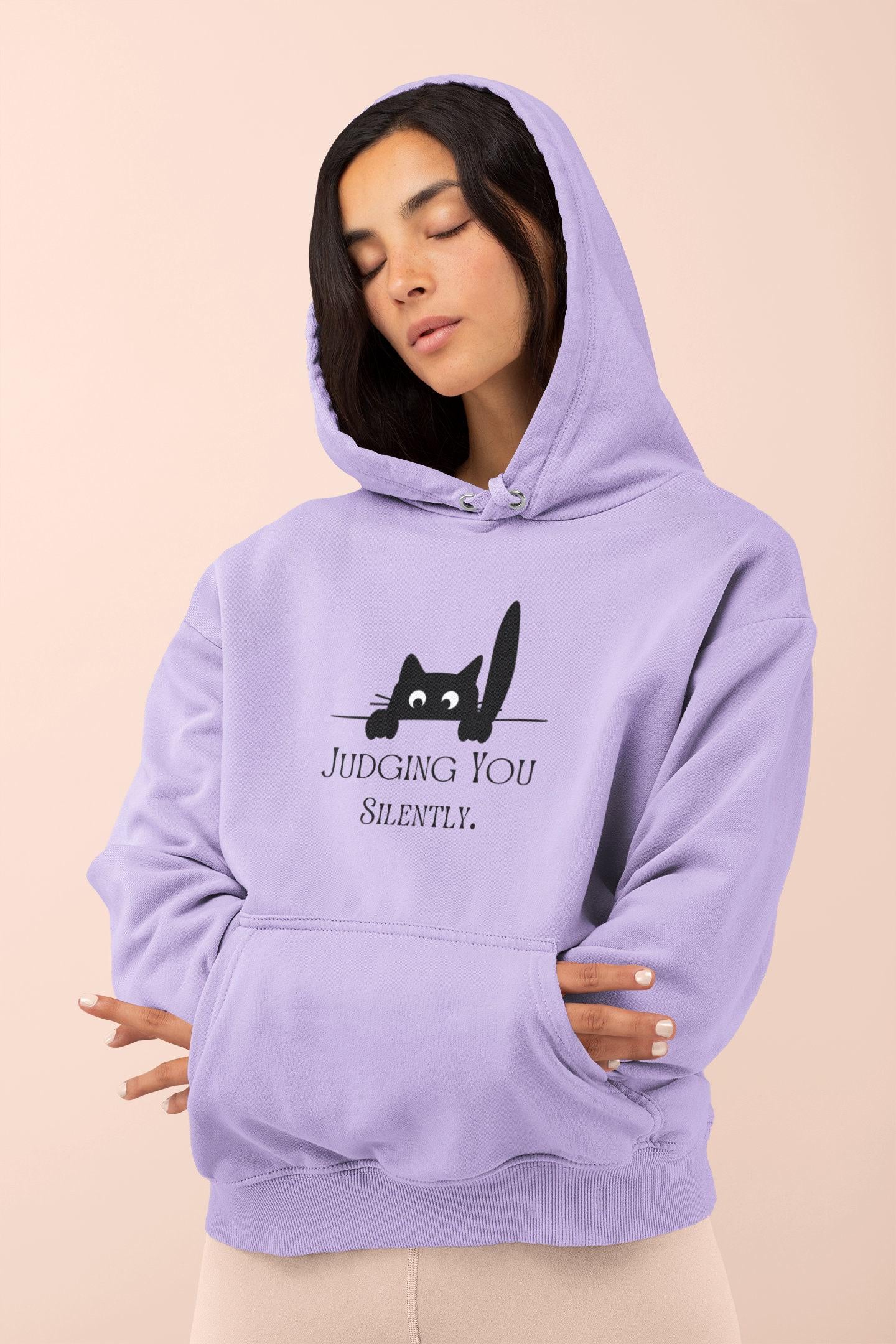 Black Cat Hoodie - Funny Cat Mom Gift - Cute Cat Design