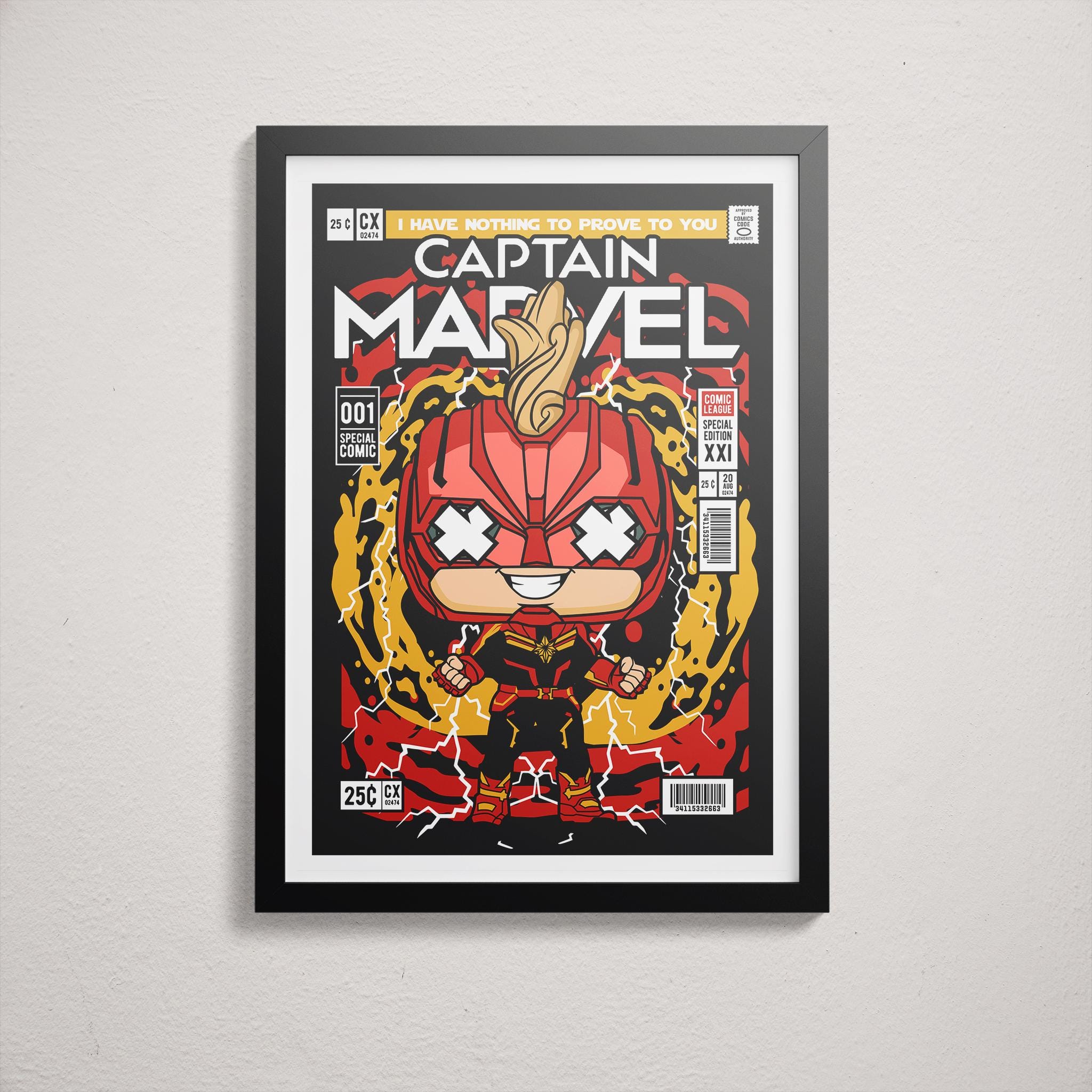 Framed Poster - Captain Marvel Parody Comic Art