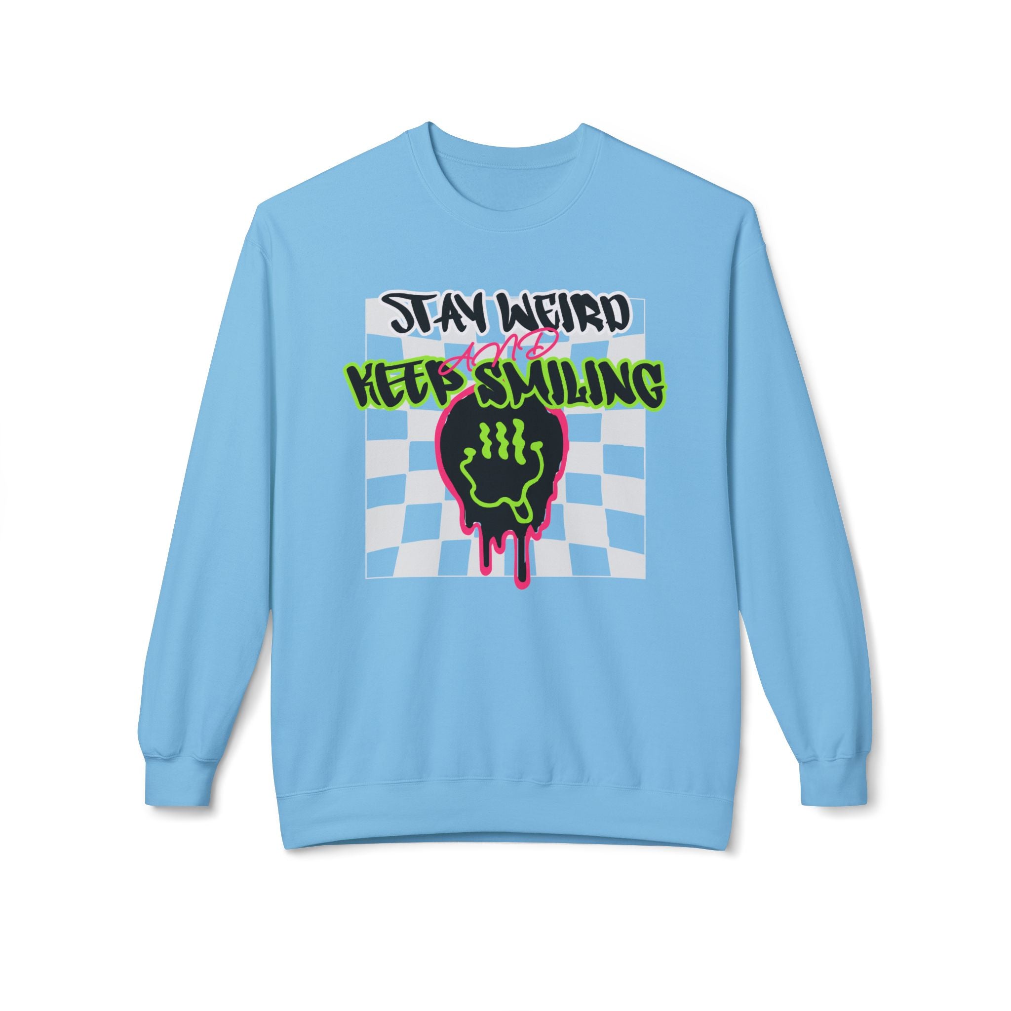 Grunge Crewneck Sweatshirt - Stay Weird Graphic
