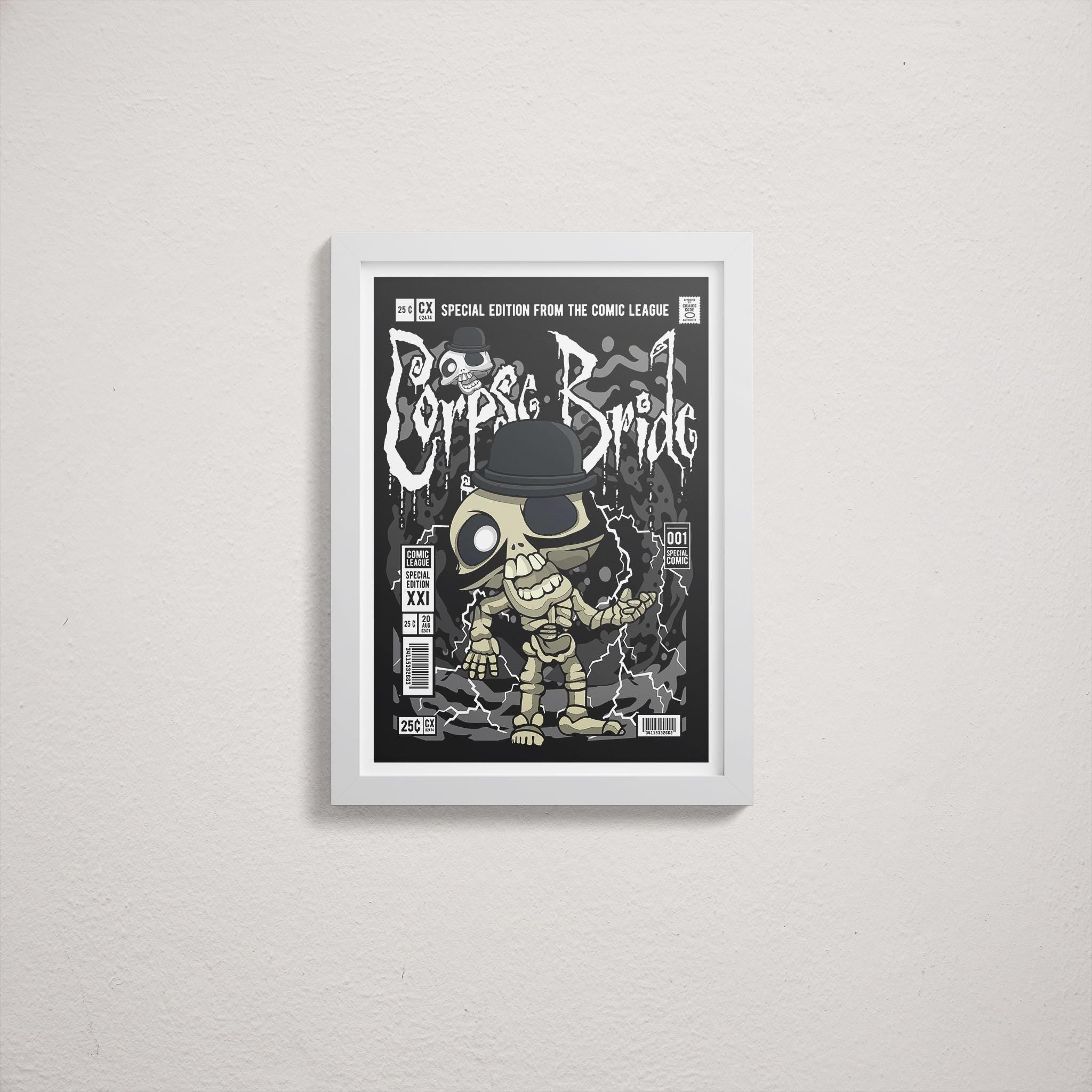 Framed Poster - Corpse Bride Comic Parody Art