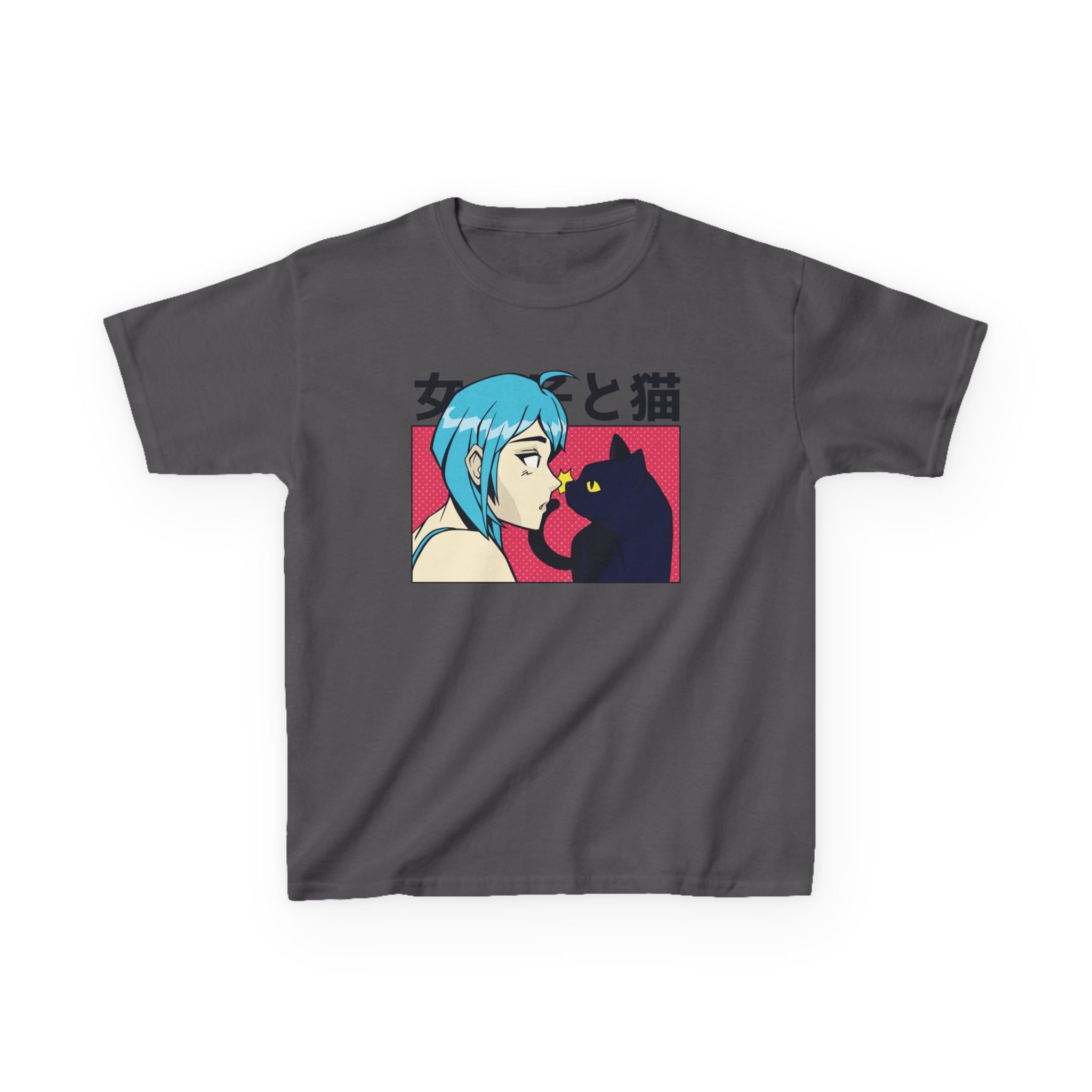 Anime Kids Shirt - Playful Cat Tee