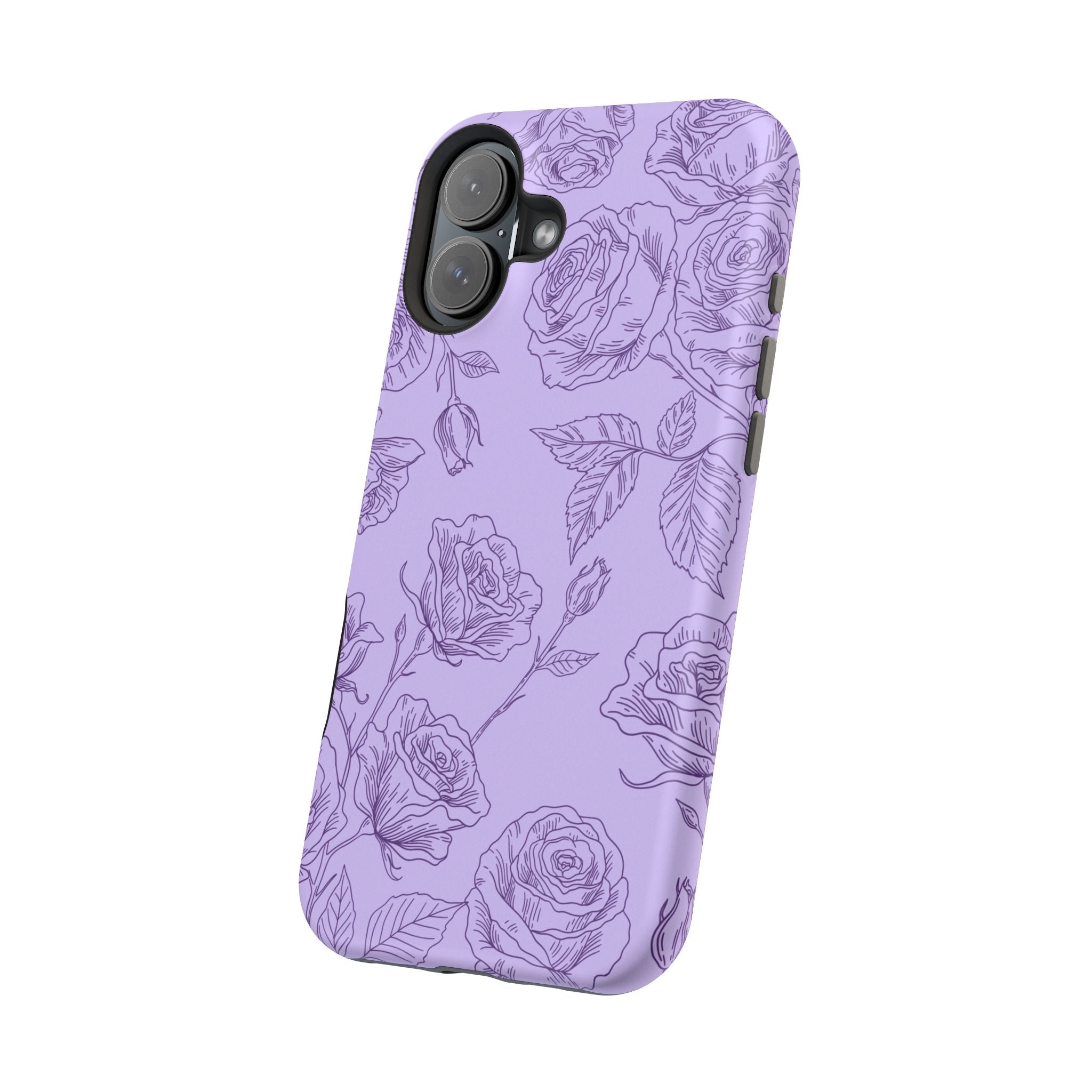 Floral Case iPhone 16 - Purple Line Art Case