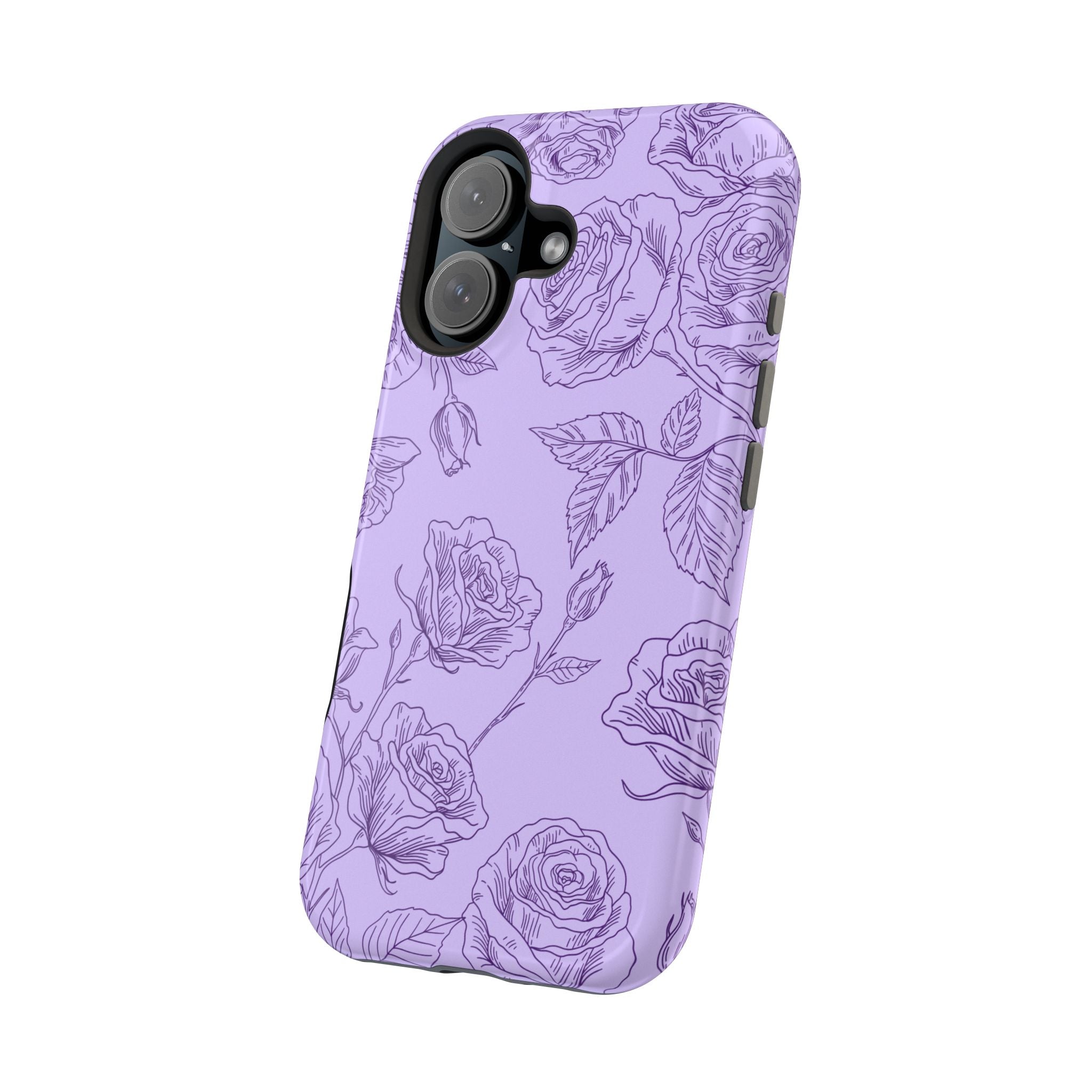 Floral Case iPhone 16 - Purple Line Art Case