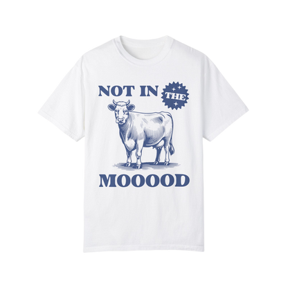 a white t - shirt with a picture of a cow on it