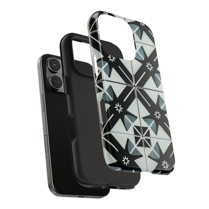 Black and White Tile iPhone 16 Case – Modern Minimalist Geometric Design for iPhone 16, 16 Pro, 16 Pro Max & 16 Plus
