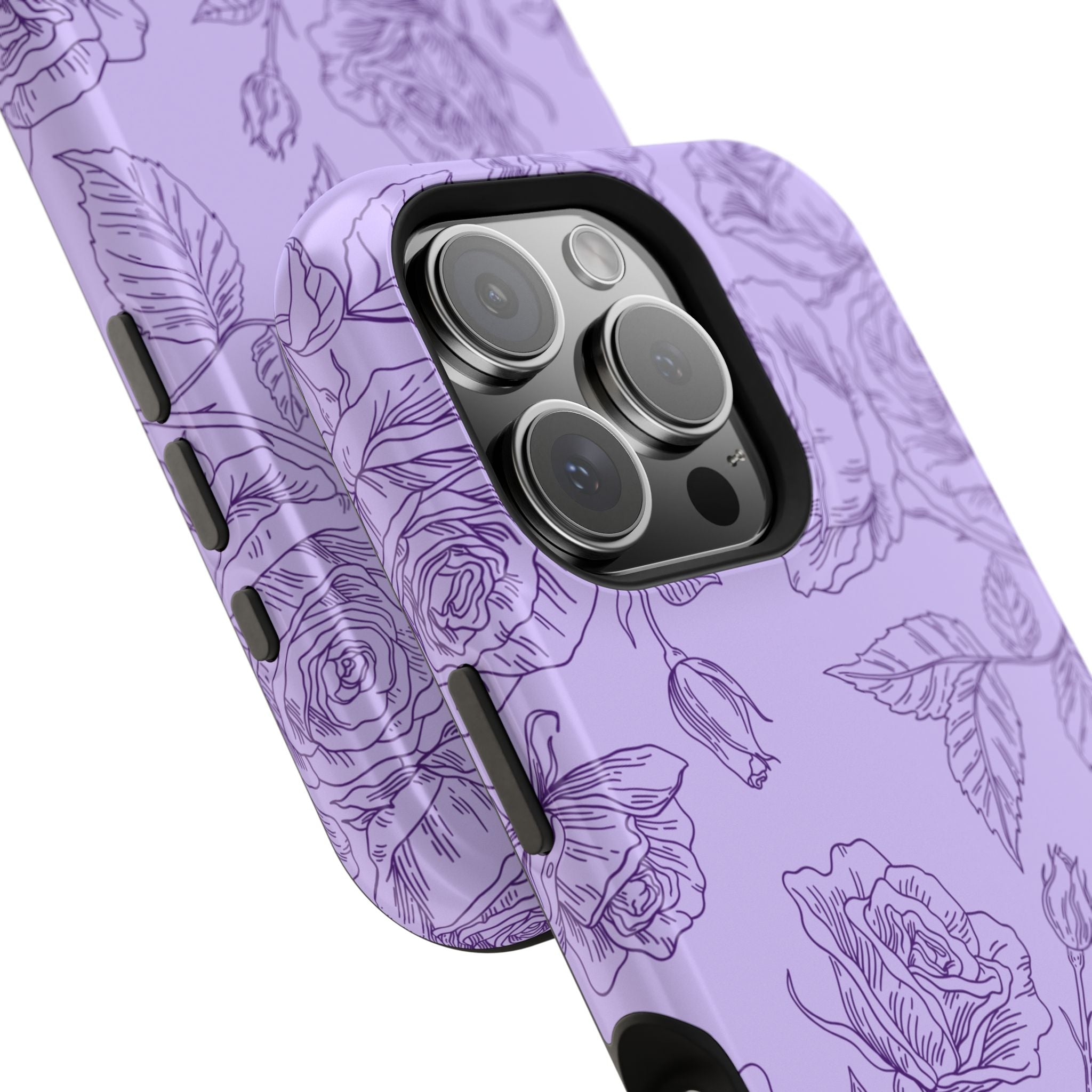 Floral Case iPhone 16 - Purple Line Art Case