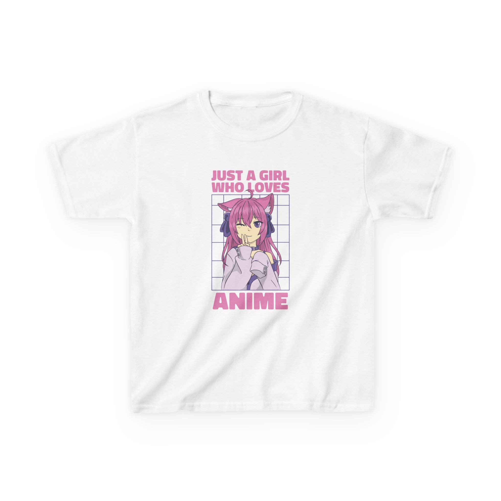 Anime Kids Shirt - Playful Cat Tee