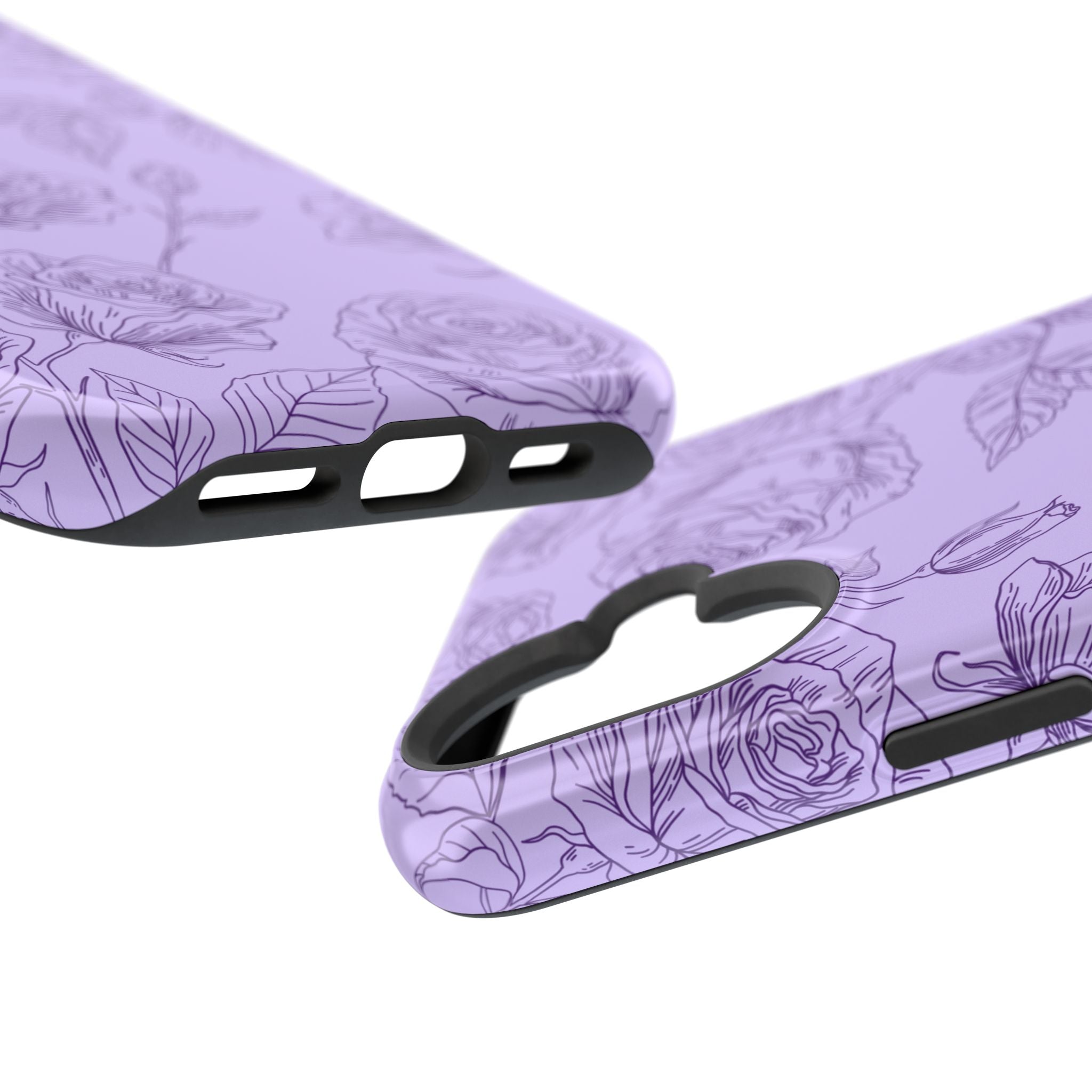 Floral Case iPhone 16 - Purple Line Art Case