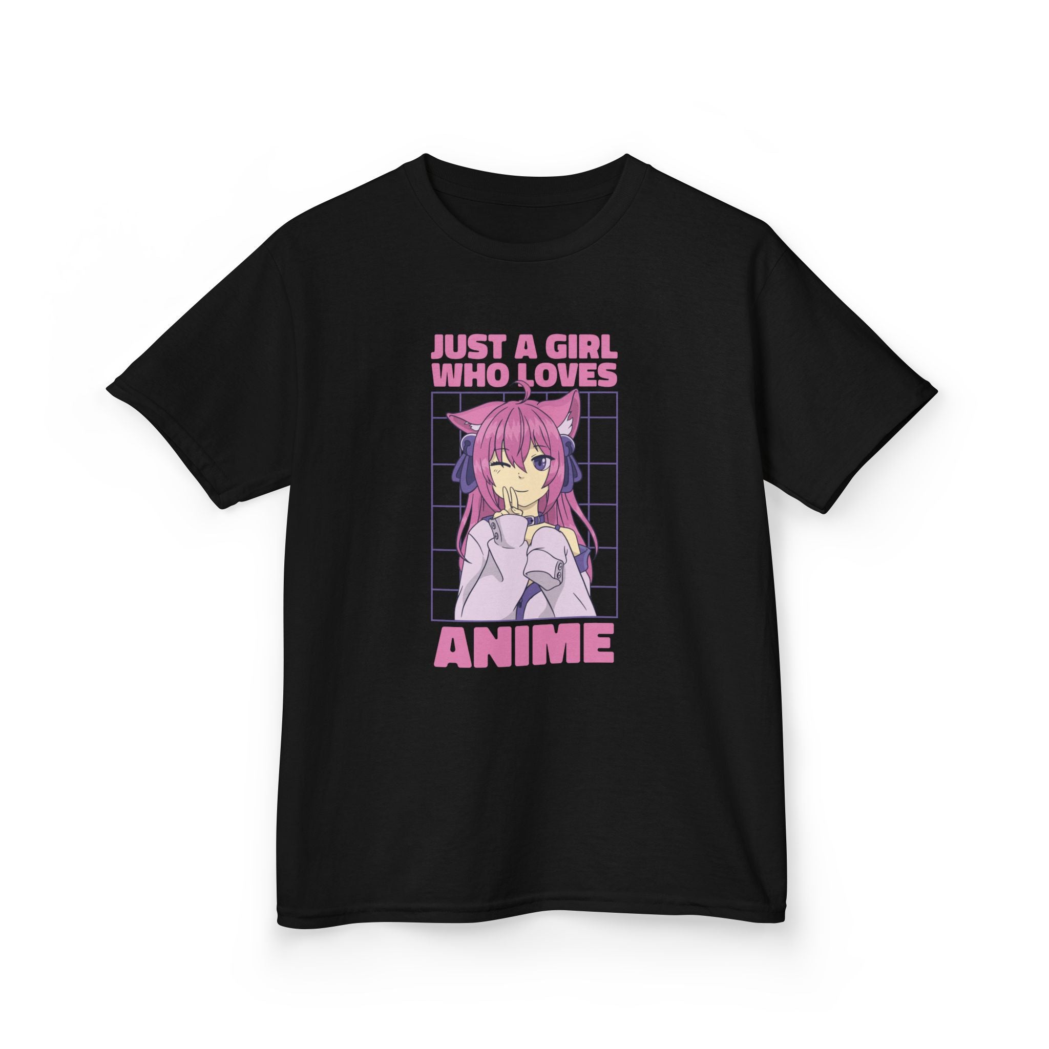 Anime Kids Shirt - Playful Cat Tee