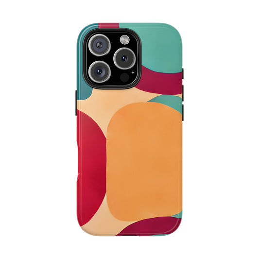 Retro Abstract Tile iPhone 16 Case – Mid-Century Modern Geometric Design for iPhone 16, 16 Pro, 16 Pro Max & 16 Plus