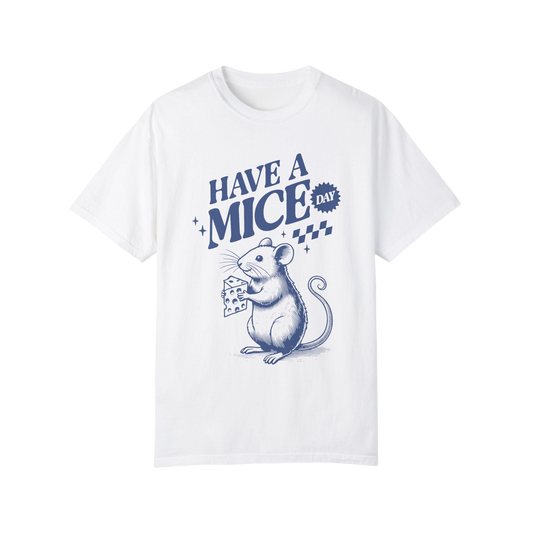 a white t - shirt with a mouse on it
