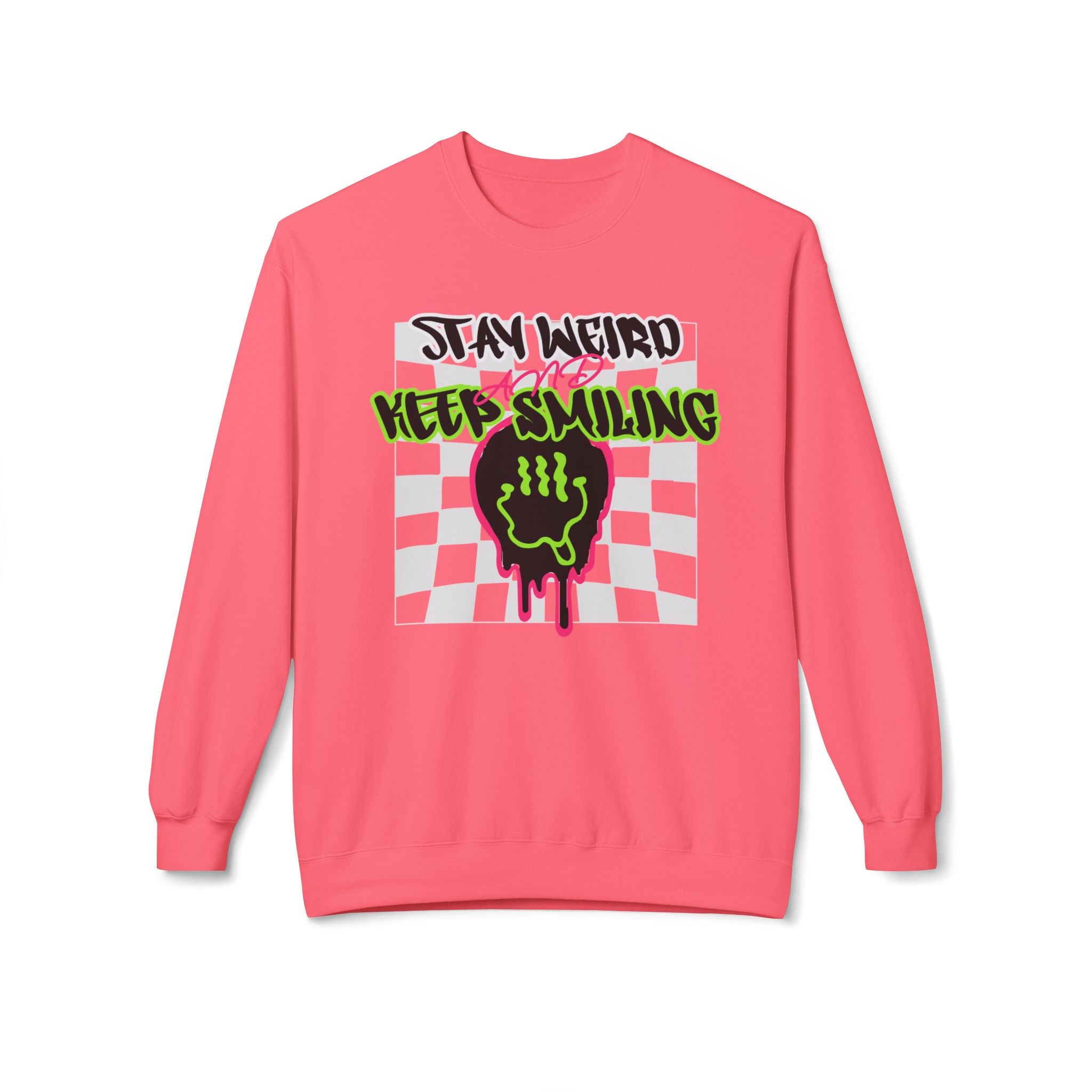 Grunge Crewneck Sweatshirt - Stay Weird Graphic